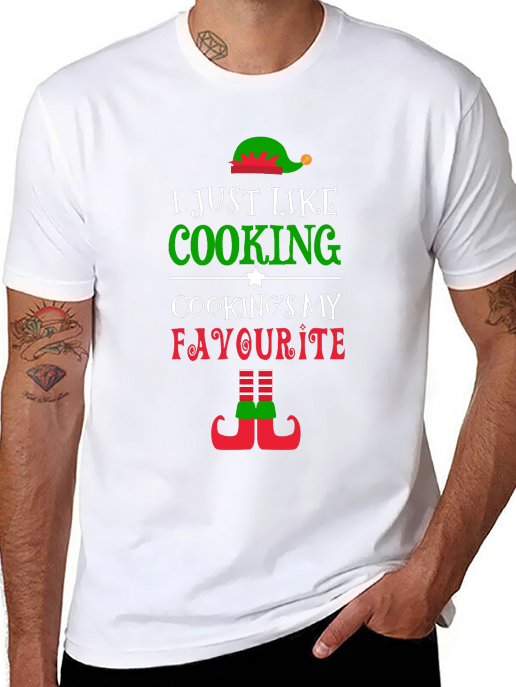 I Just Like Cooking Elf Christmas T-Shirt