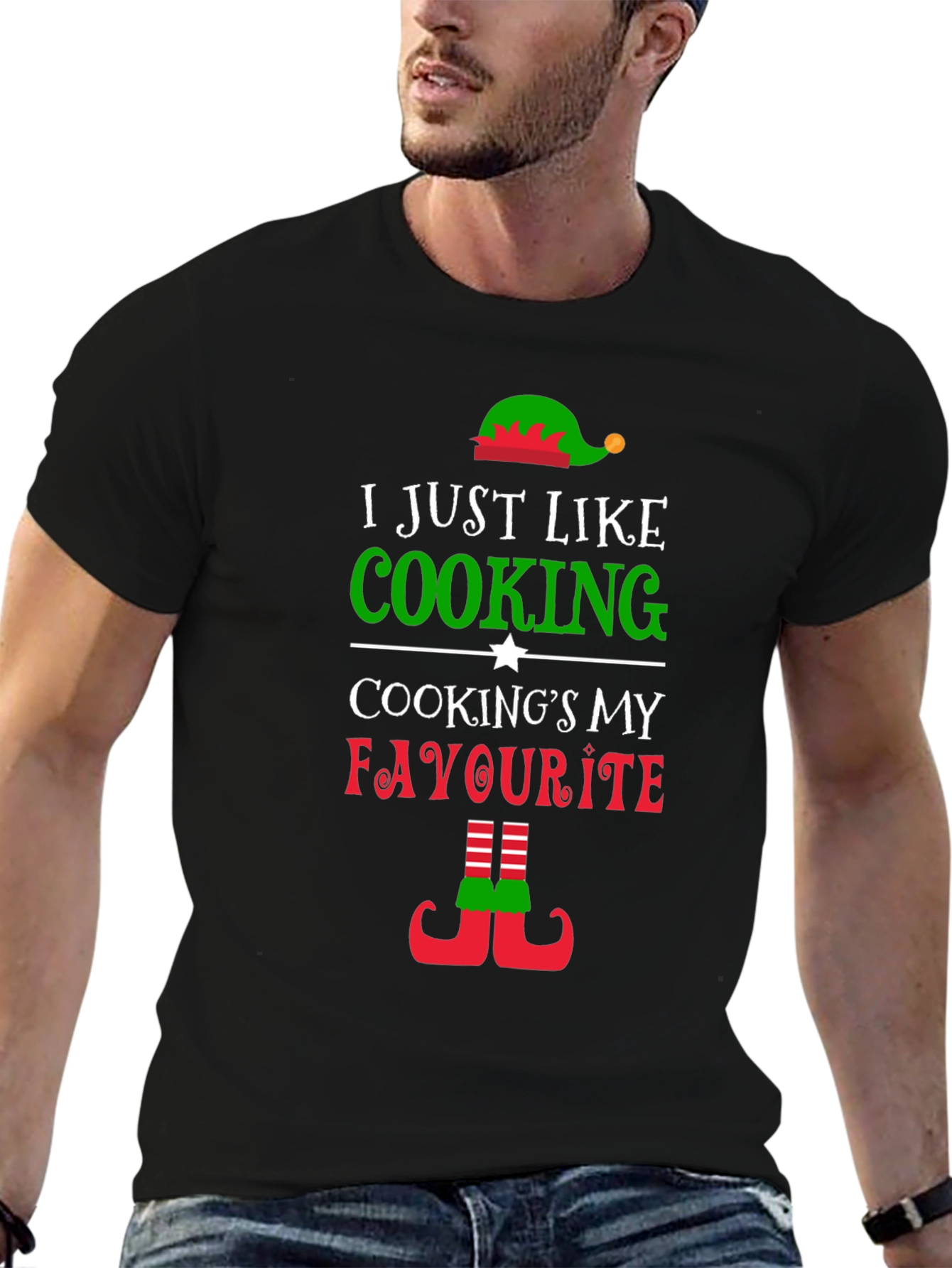 I Just Like Cooking Elf Christmas T-Shirt