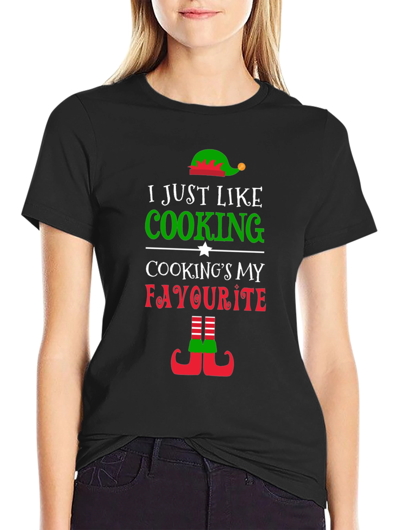 I Just Like Cooking Elf Christmas T-Shirt