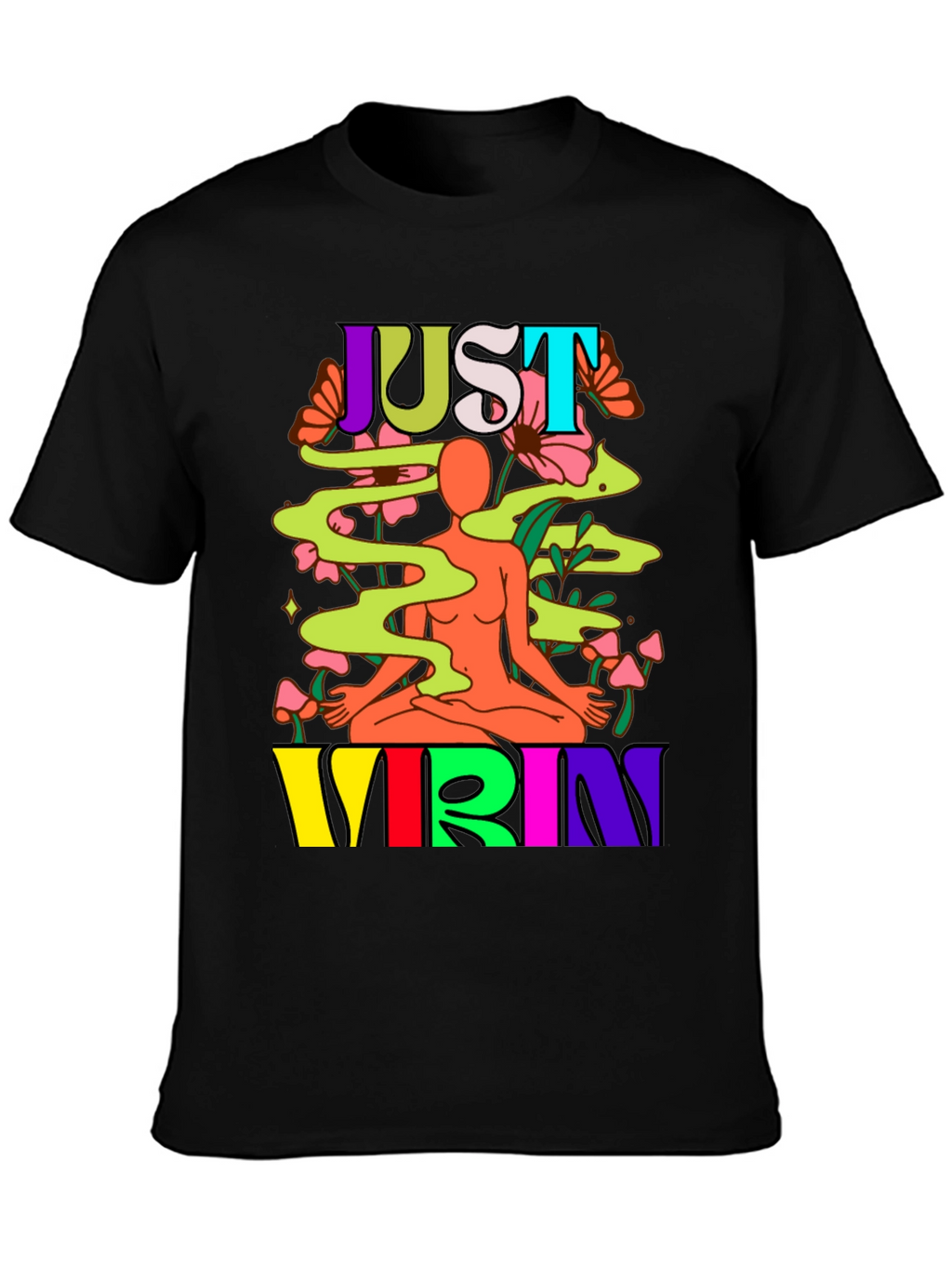 Just Vibin Graphic Tee - Black