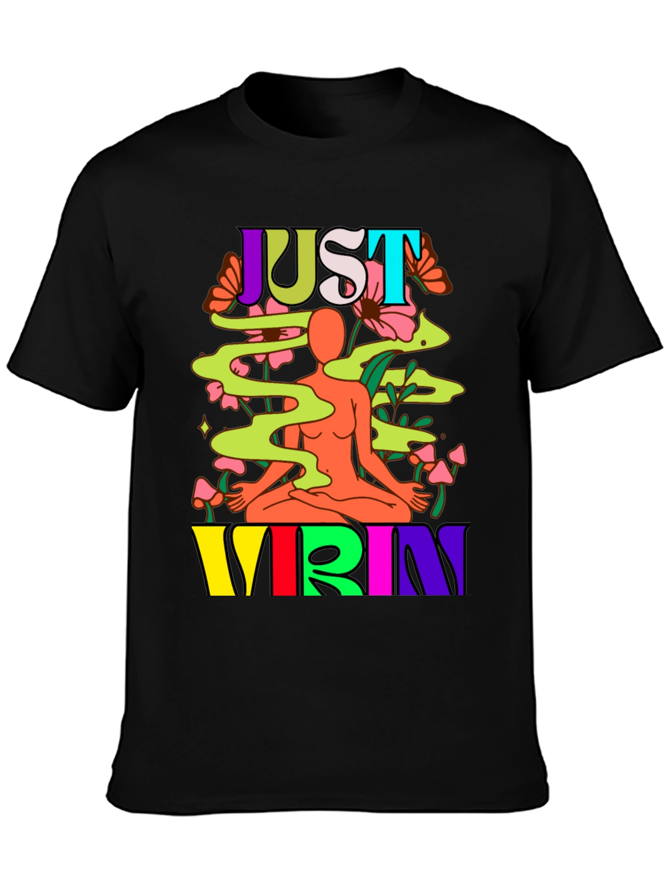 Just Vibin Graphic Tee - Black