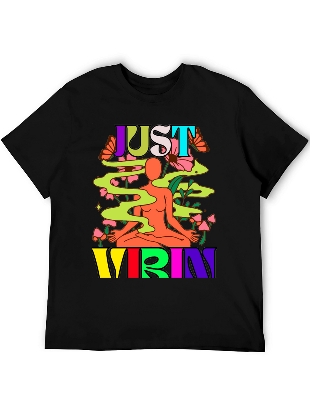 Just Vibin Graphic Tee - Black