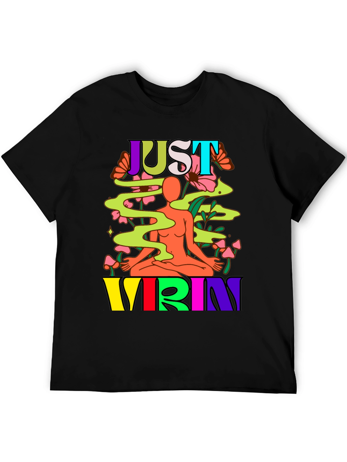 Just Vibin Graphic Tee - Black