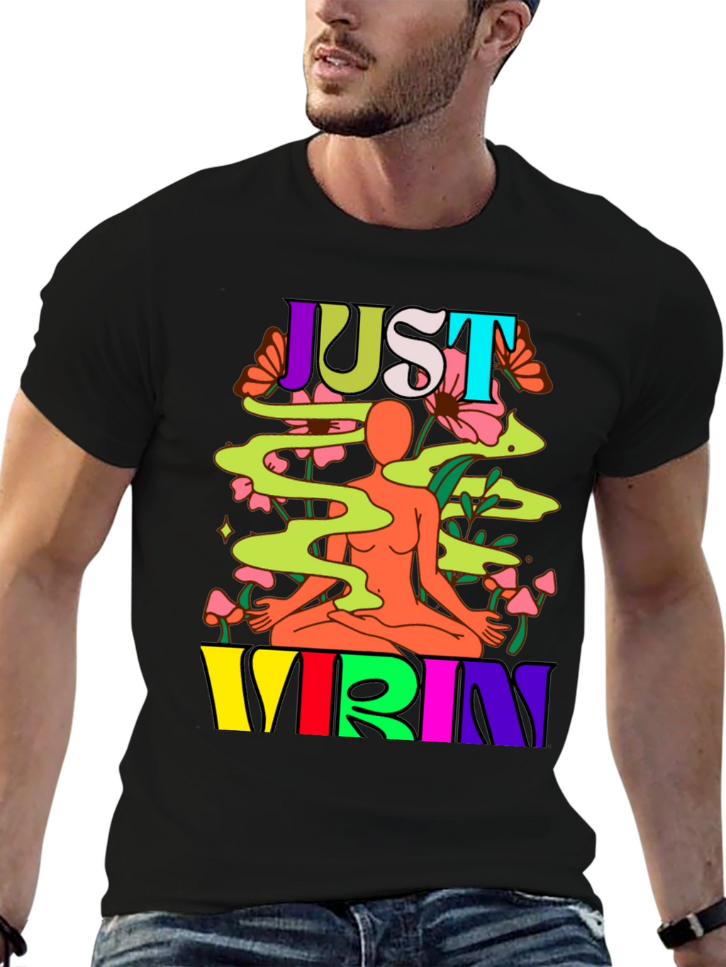 Just Vibin Graphic Tee - Black
