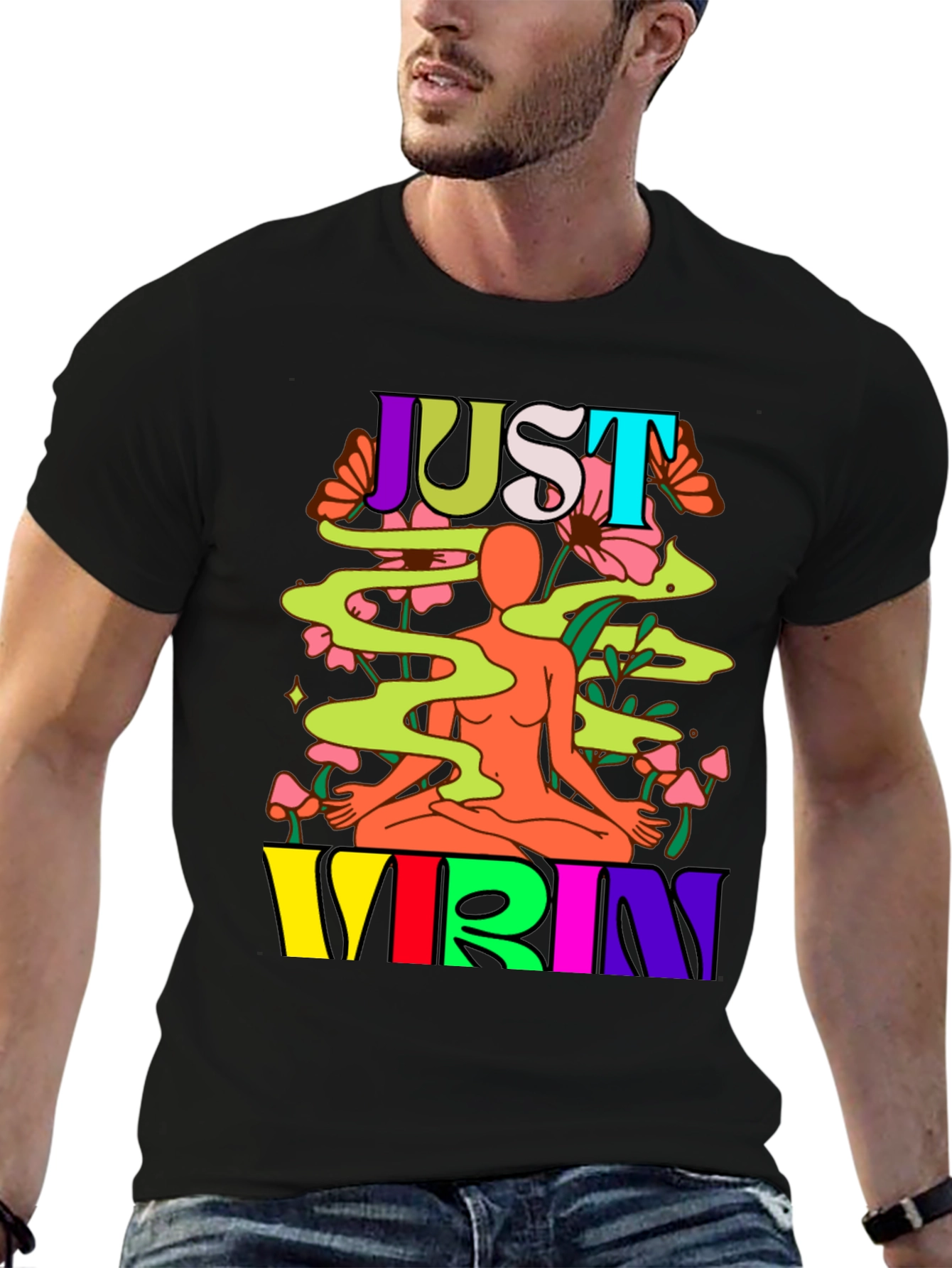Just Vibin Graphic Tee - Black
