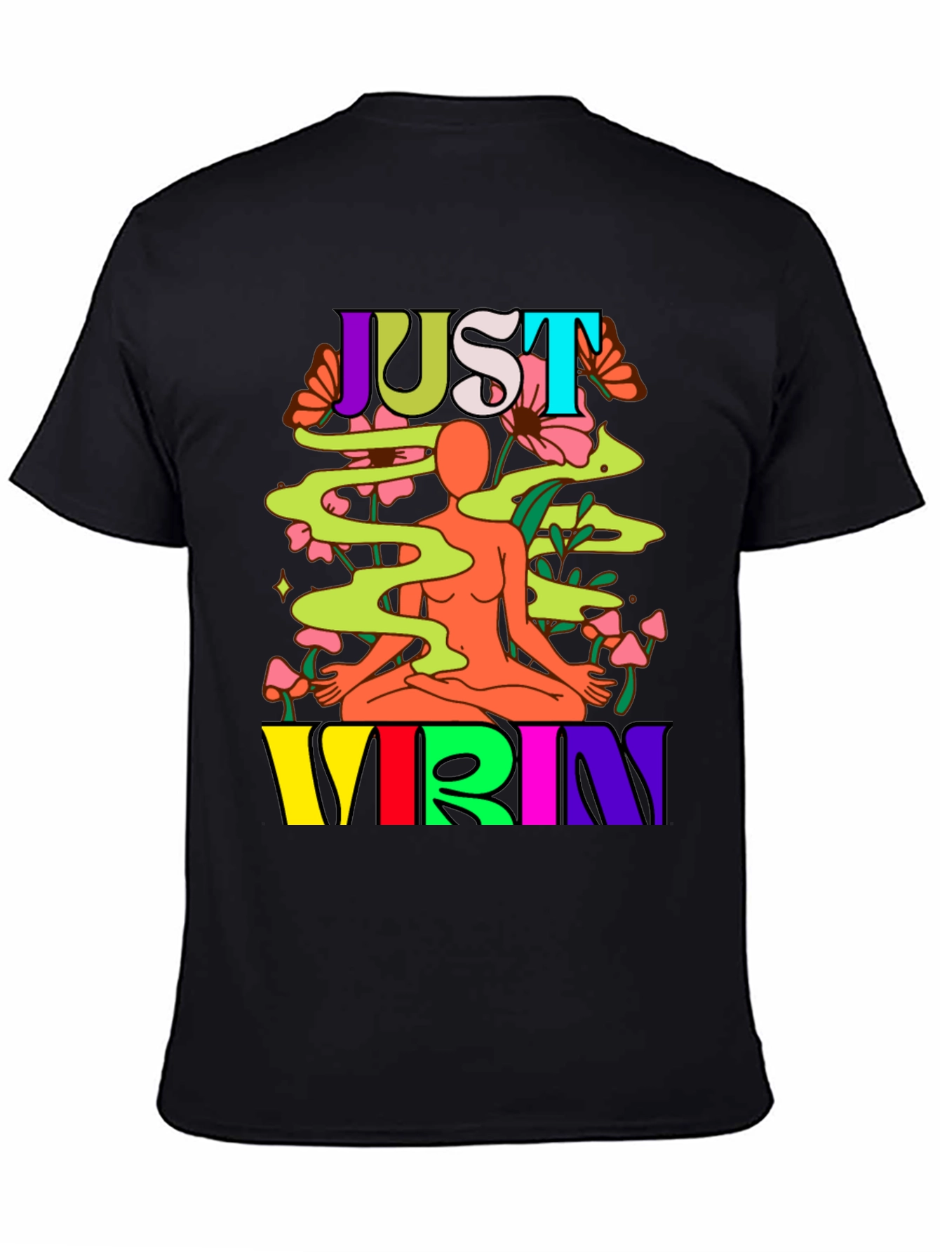Just Vibin Graphic Tee - Black