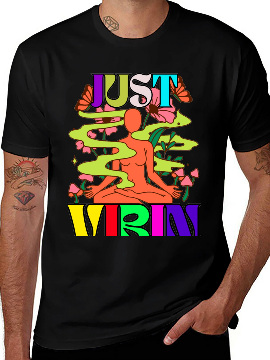 Just Vibin Graphic Tee - Black