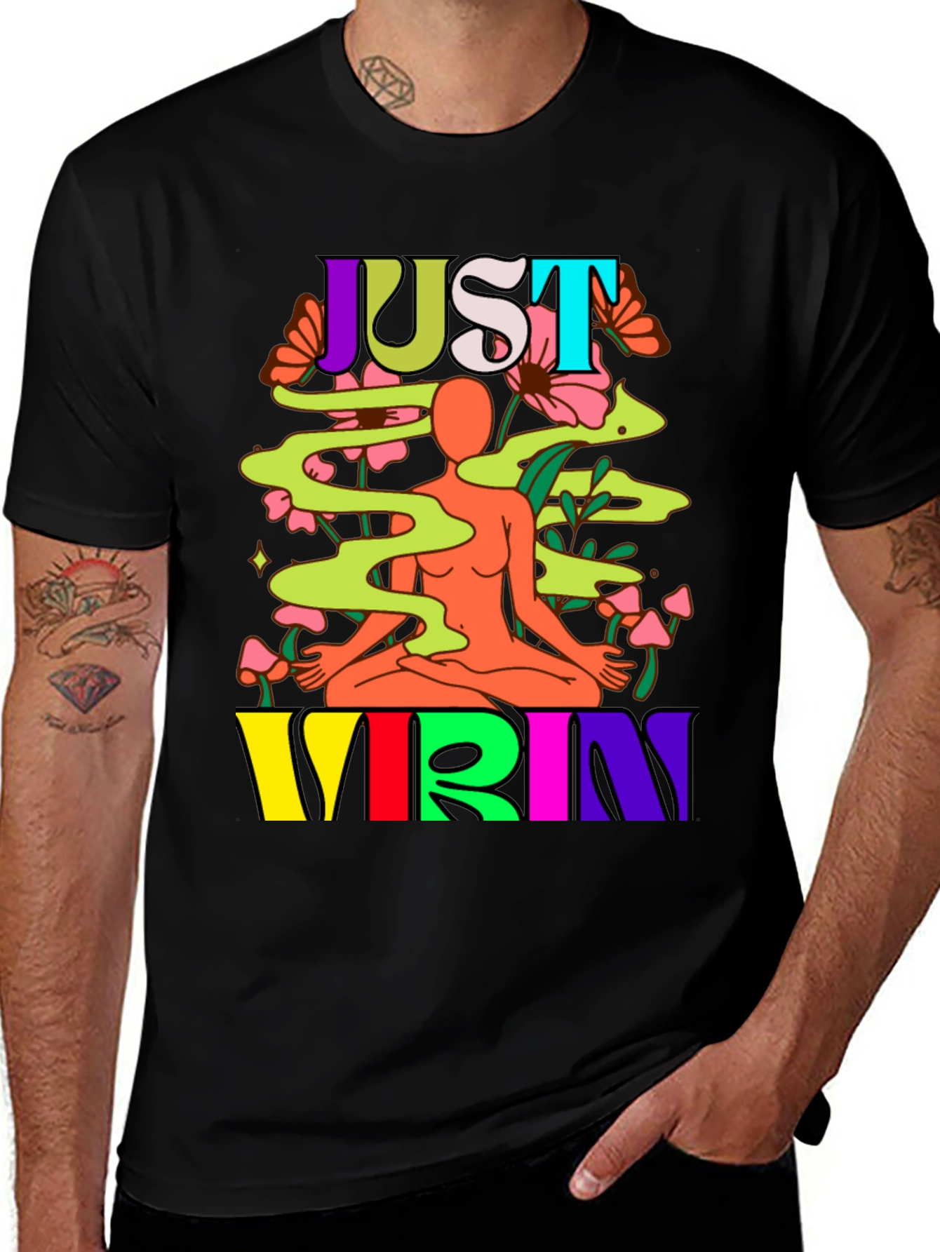 Just Vibin Graphic Tee - Black