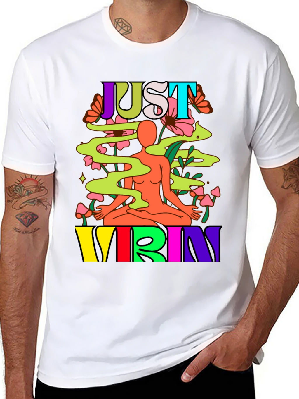 Just Vibin Graphic Tee - Black