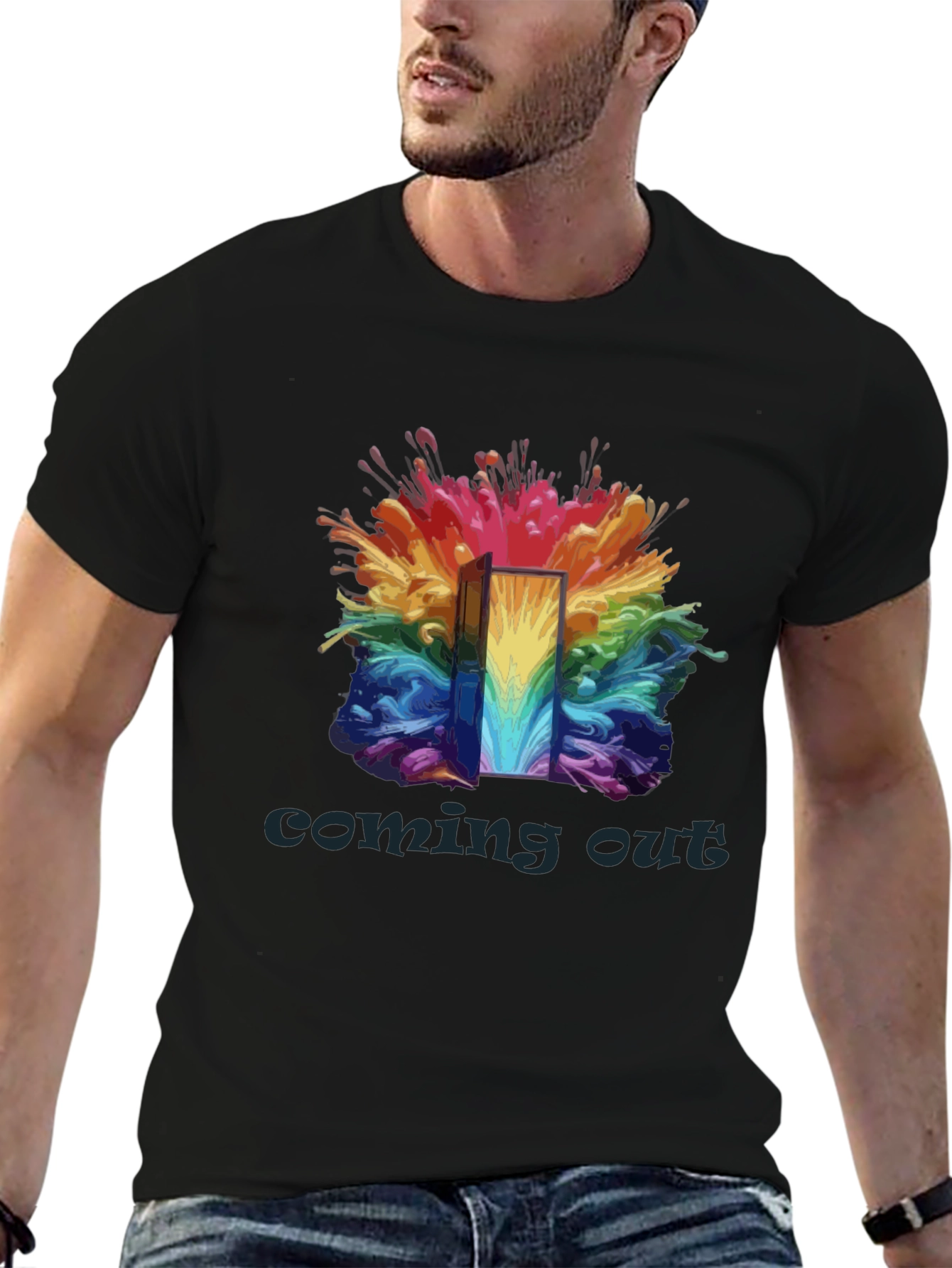 Coming Out Rainbow Door T-Shirt