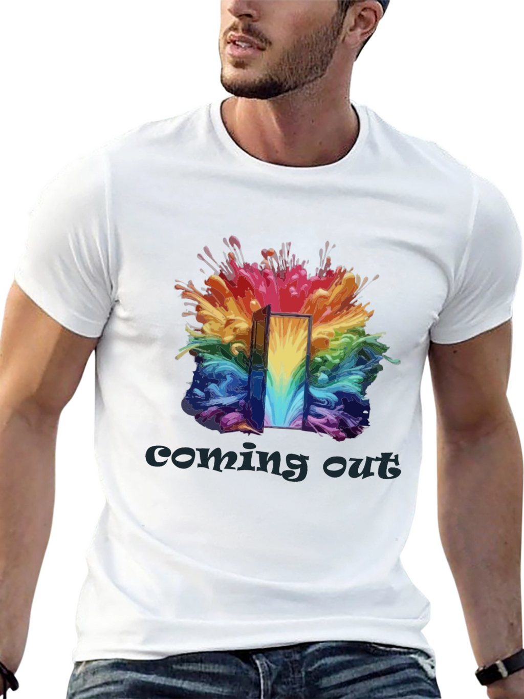 Coming Out Rainbow Door T-Shirt