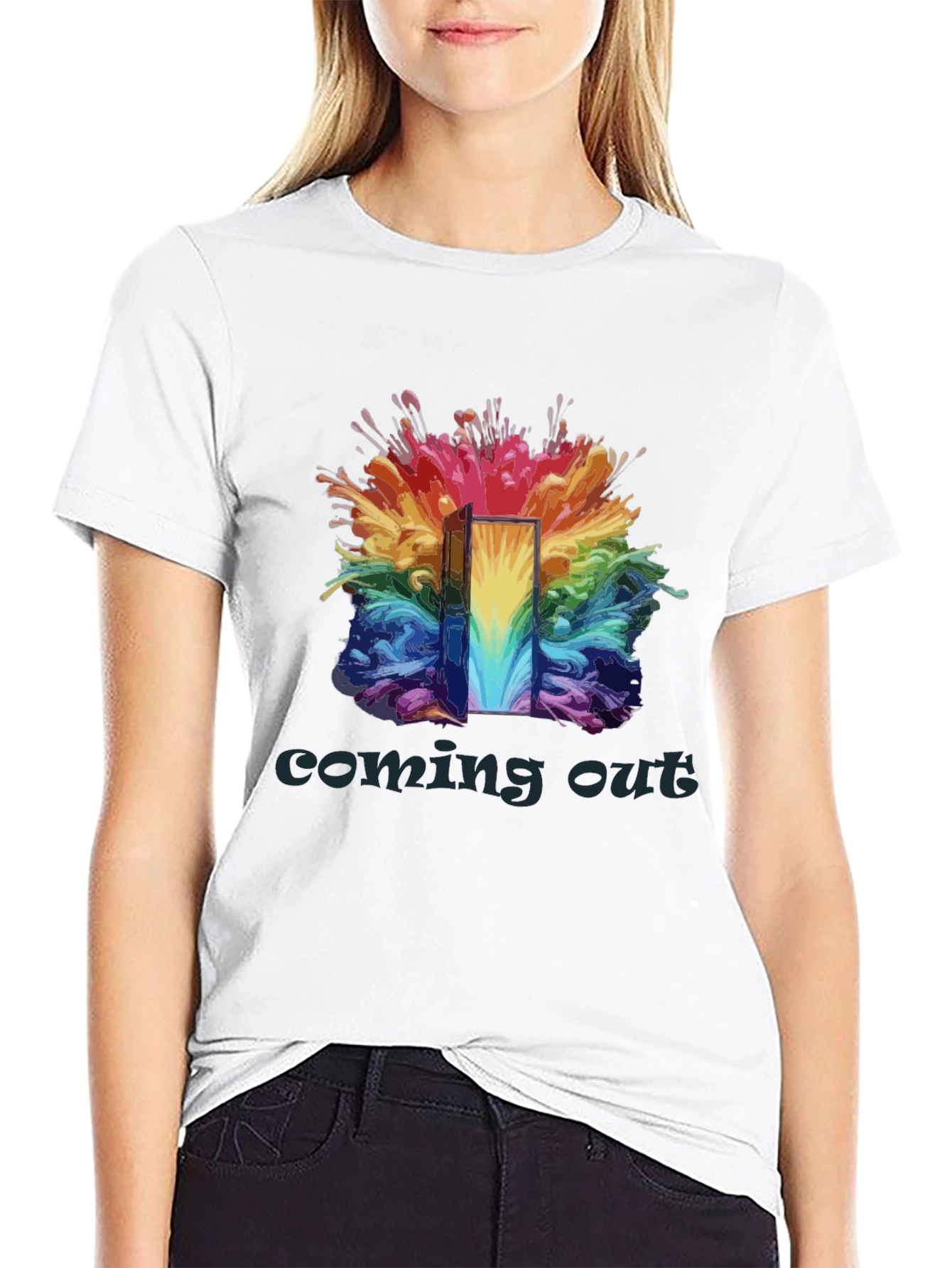 Coming Out Rainbow Door T-Shirt