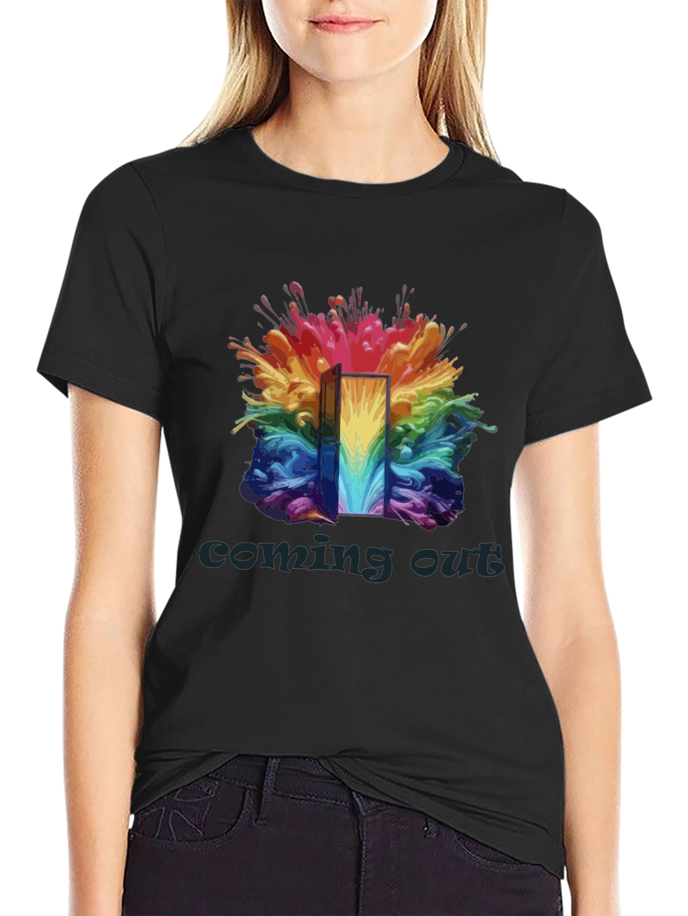 Coming Out Rainbow Door T-Shirt