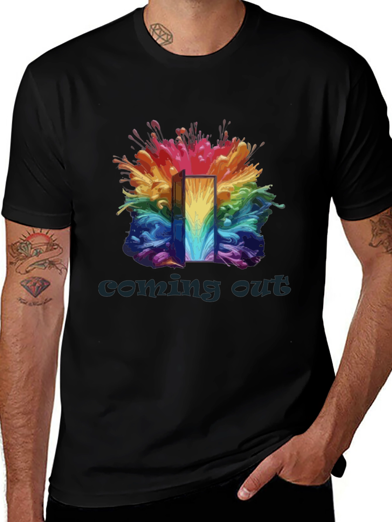 Coming Out Rainbow Door T-Shirt