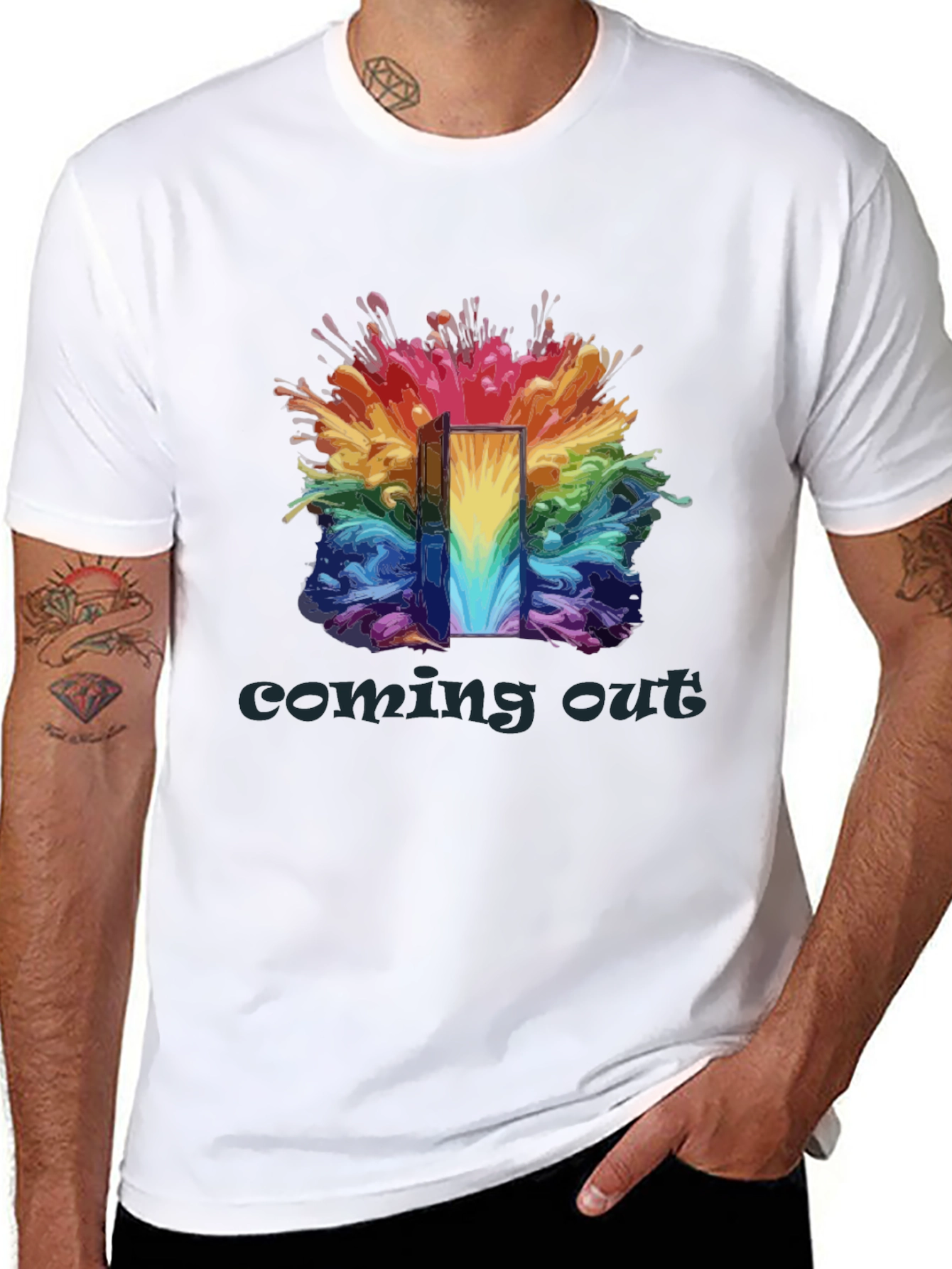 Coming Out Rainbow Door T-Shirt