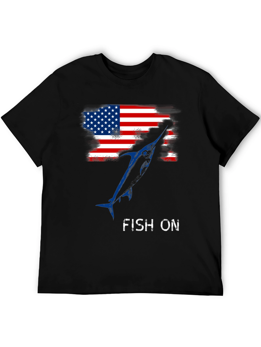 American Flag Fish On T-Shirt