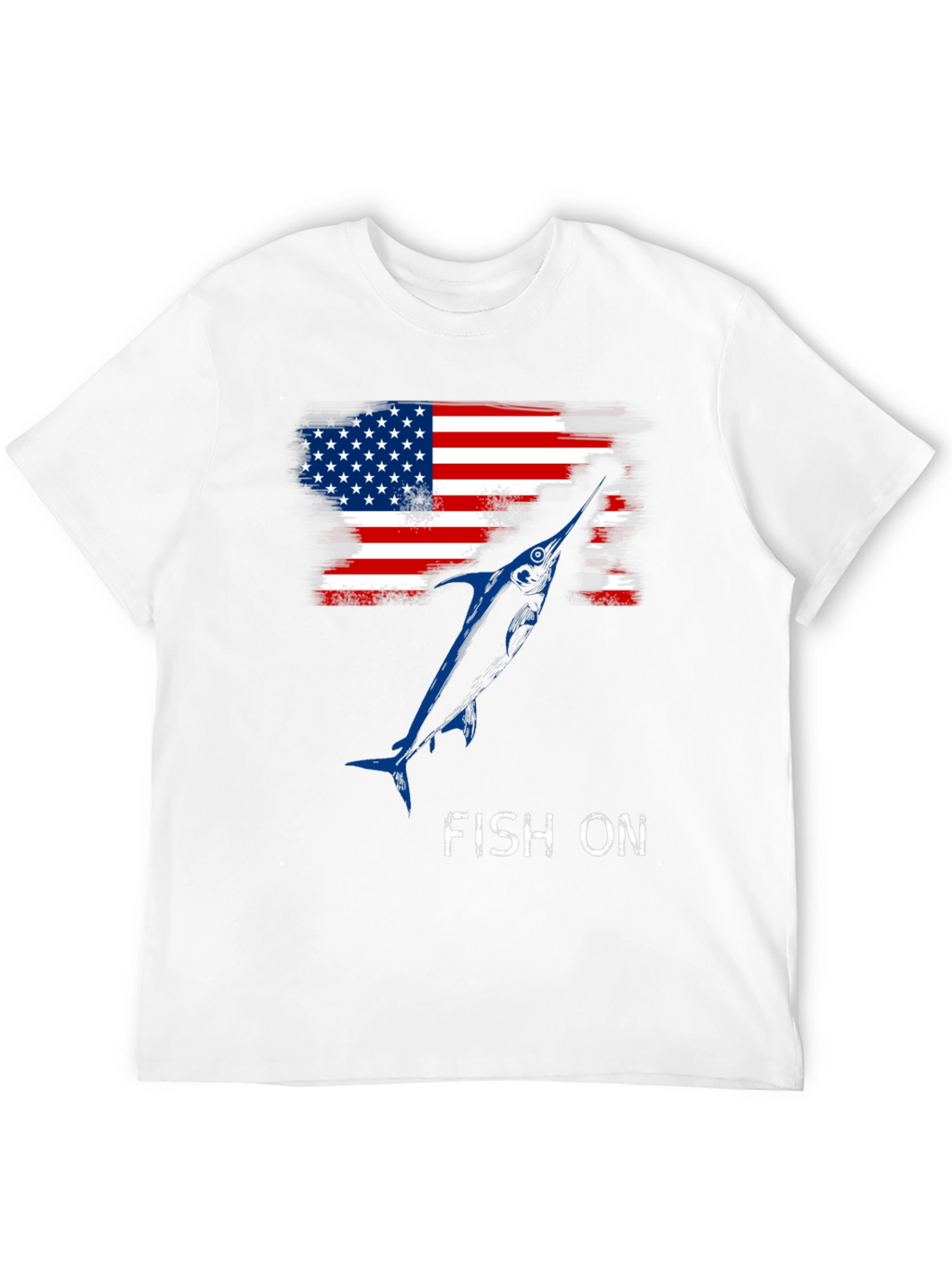 American Flag Fish On T-Shirt