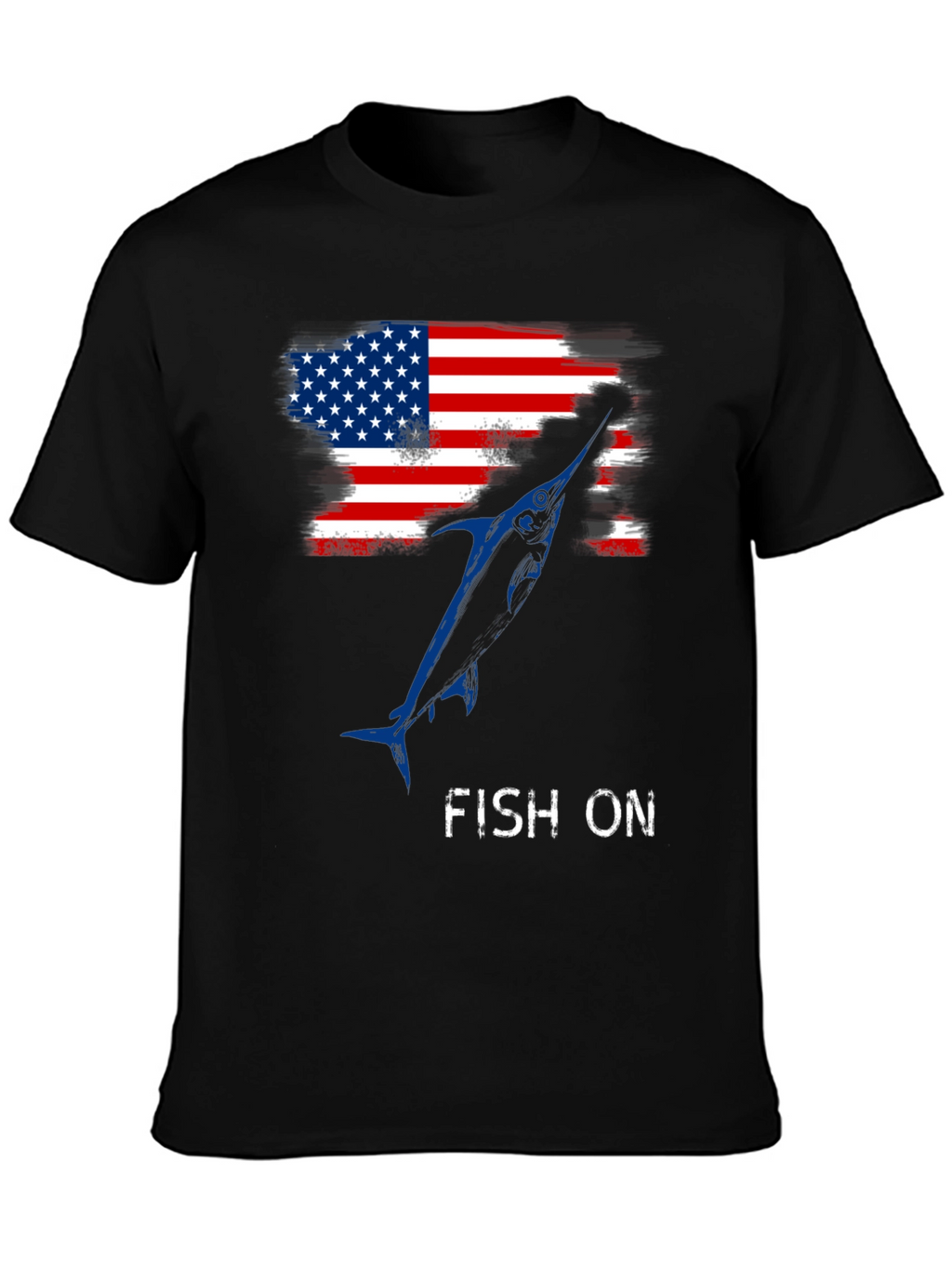 American Flag Fish On T-Shirt