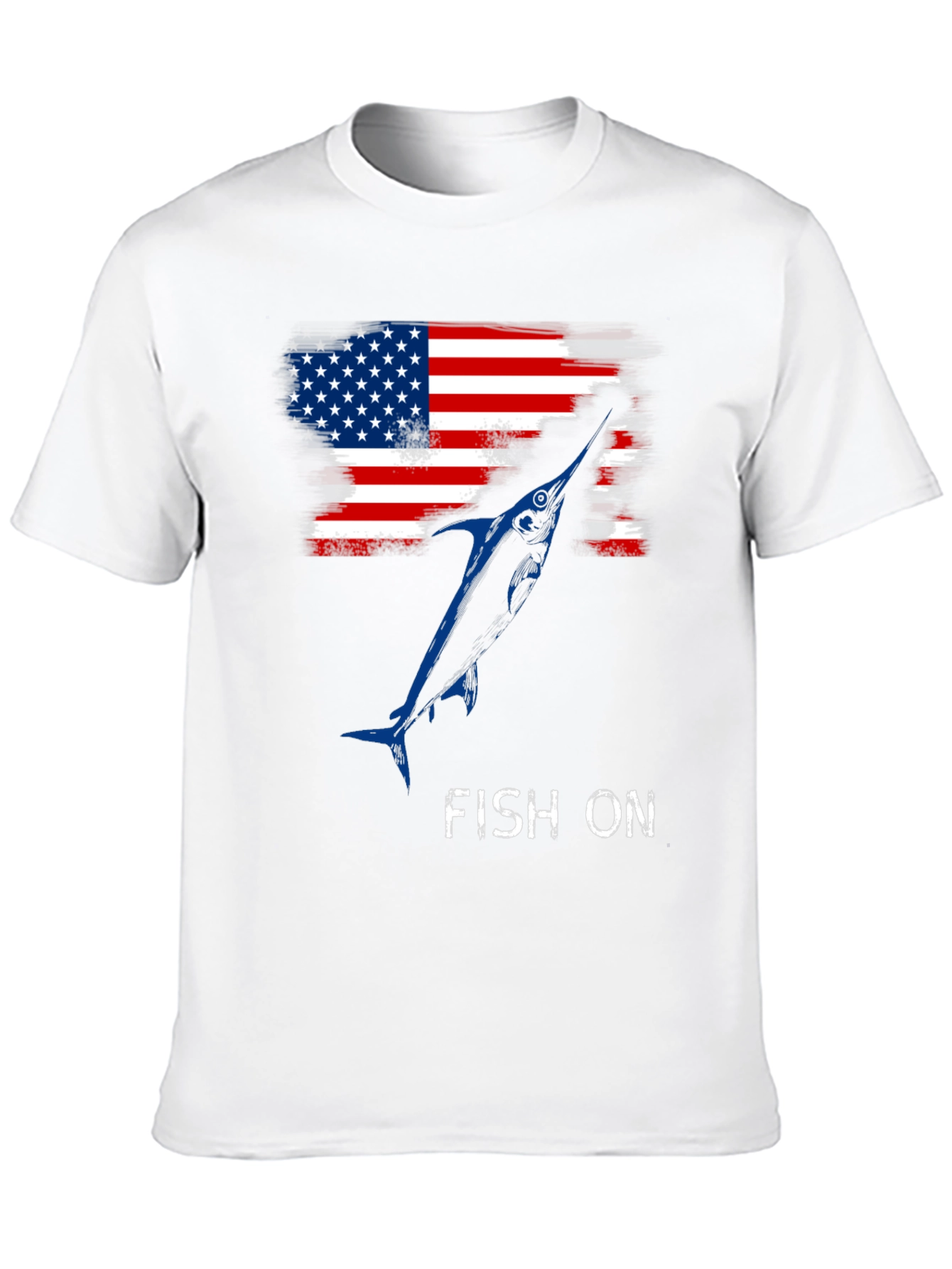 American Flag Fish On T-Shirt