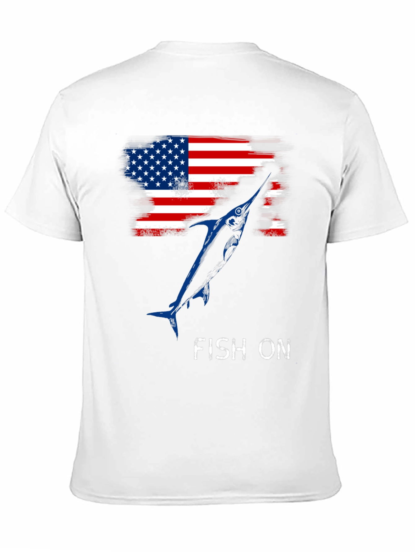 American Flag Fish On T-Shirt