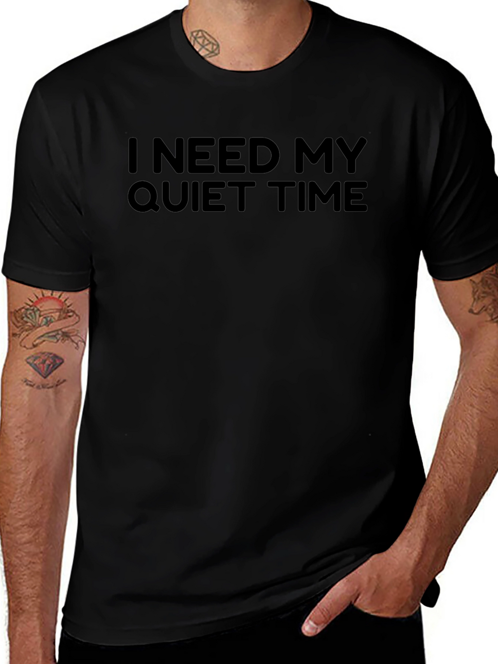 I Need My Quiet Time Black T-Shirt