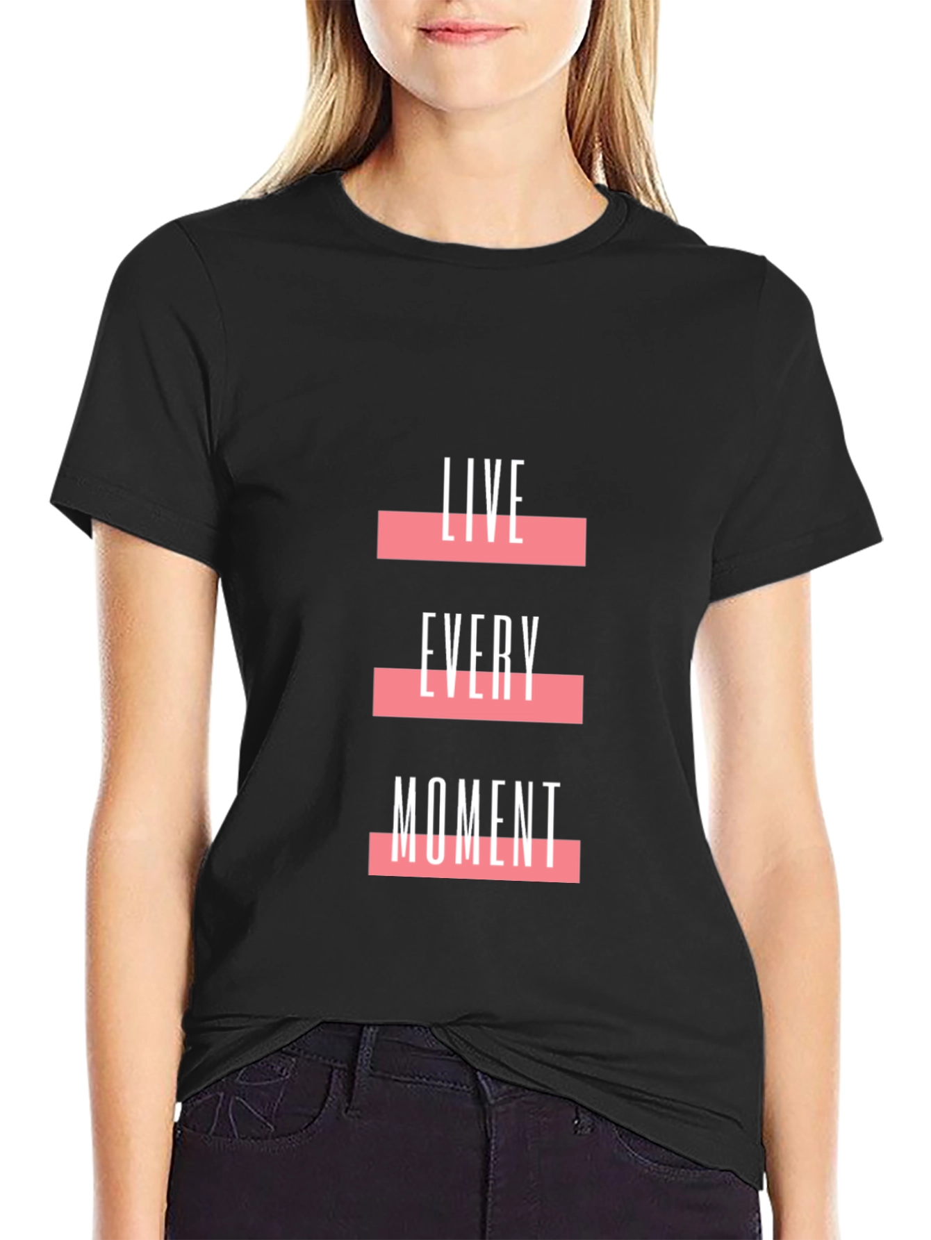 Live Every Moment Graphic Tee - Black