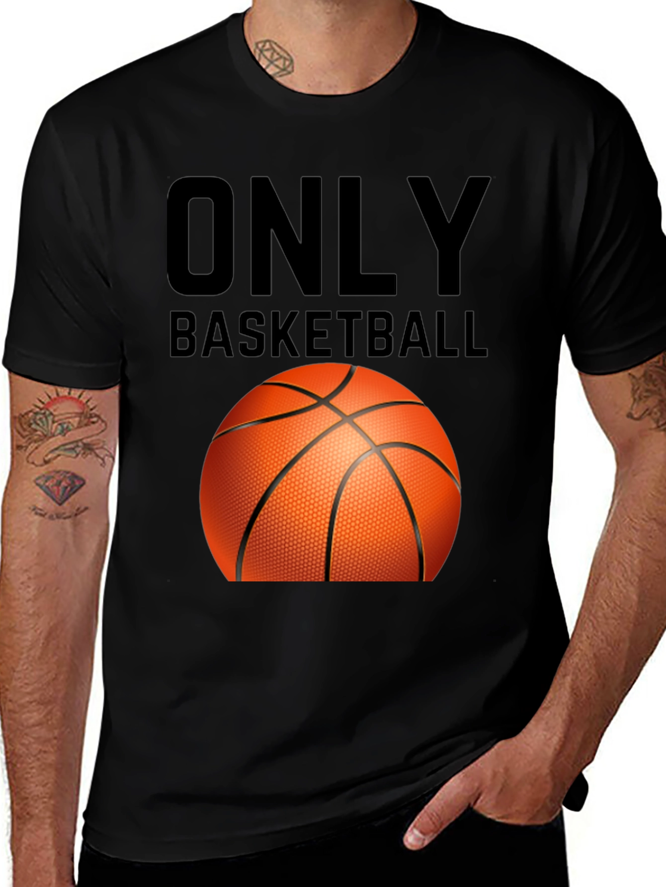 Only Basketball Graphic Tee - Black Cotton T-Shirt