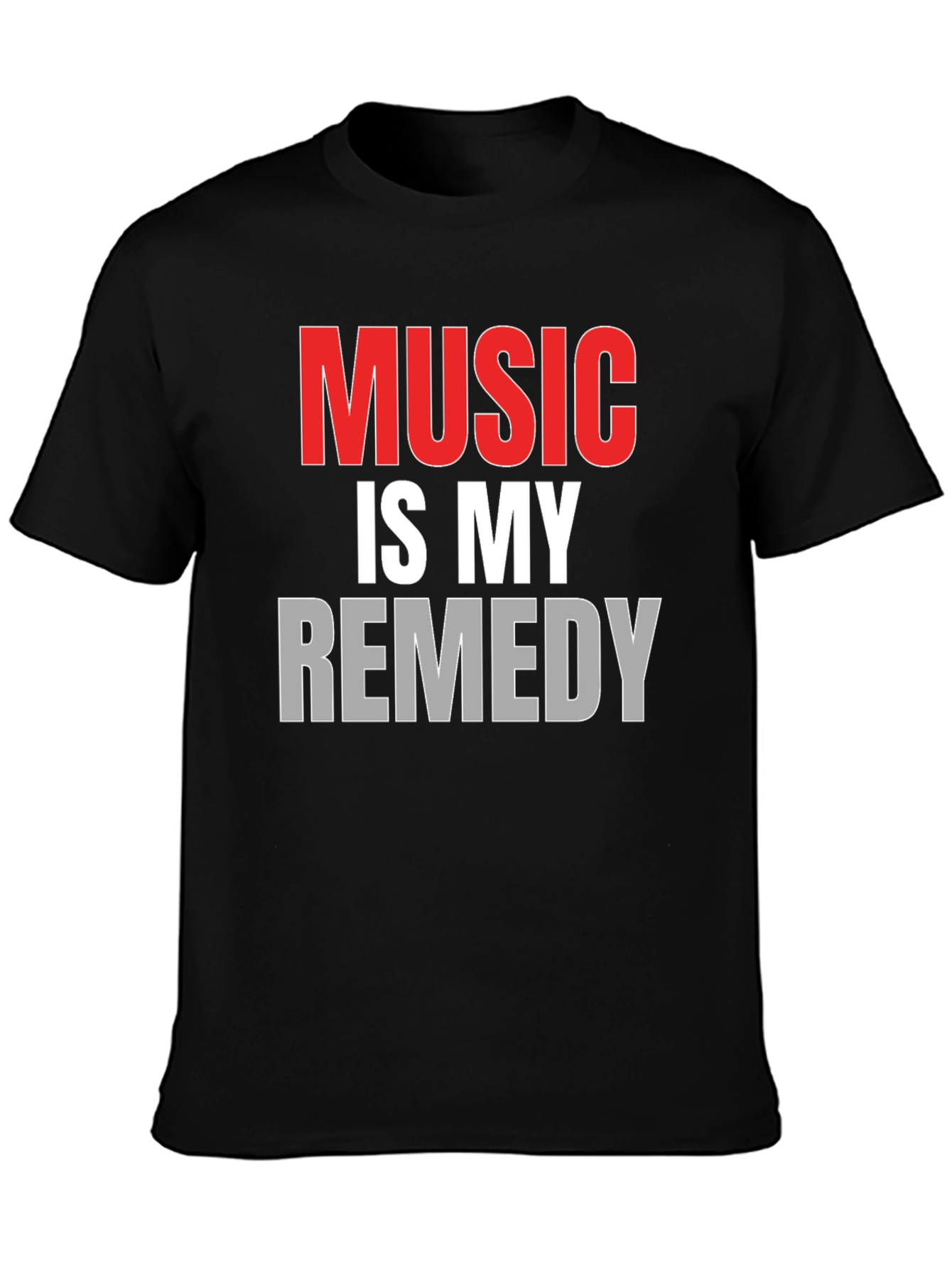 Music is My Remedy Graphic T-Shirt - Black