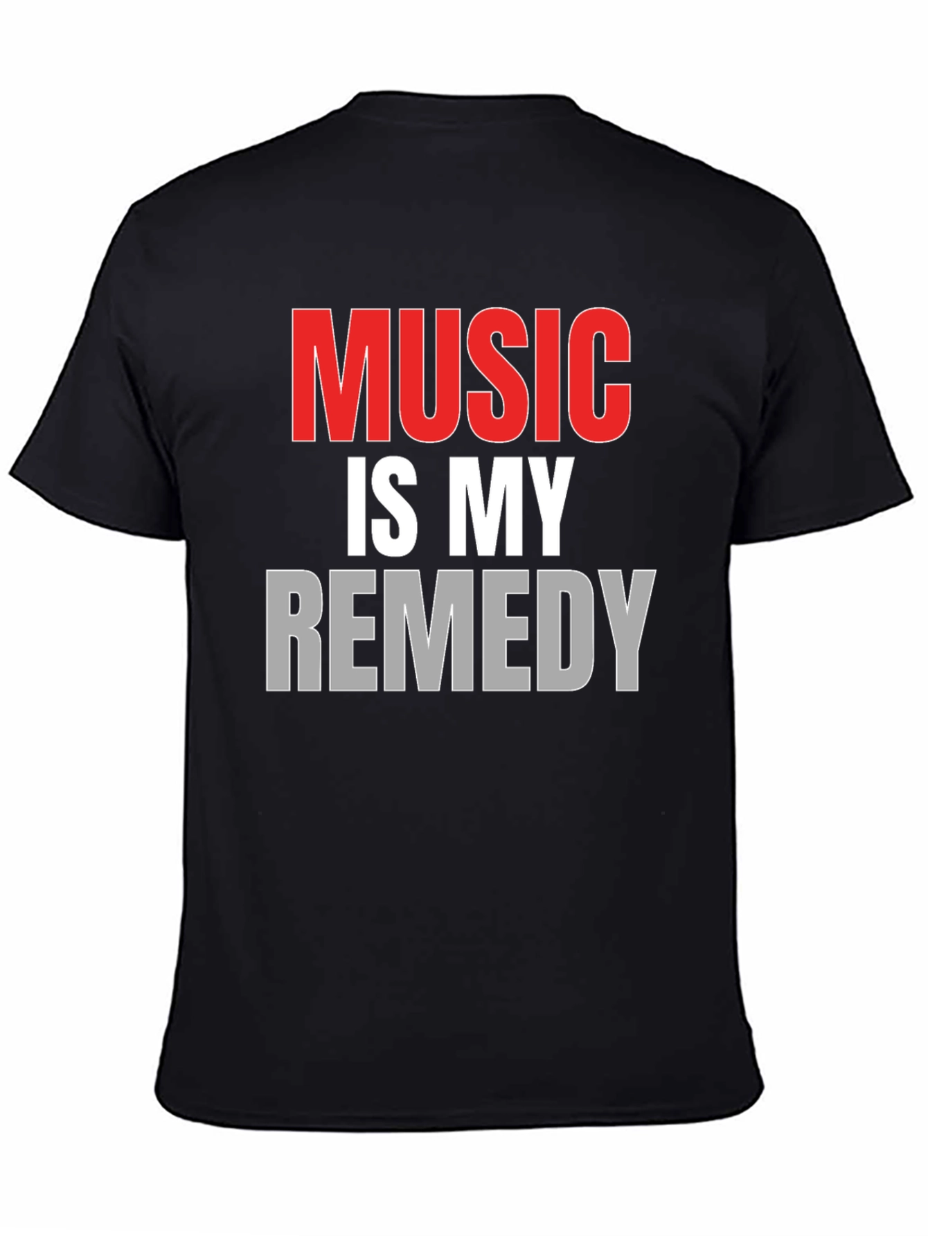 Music is My Remedy Graphic T-Shirt - Black