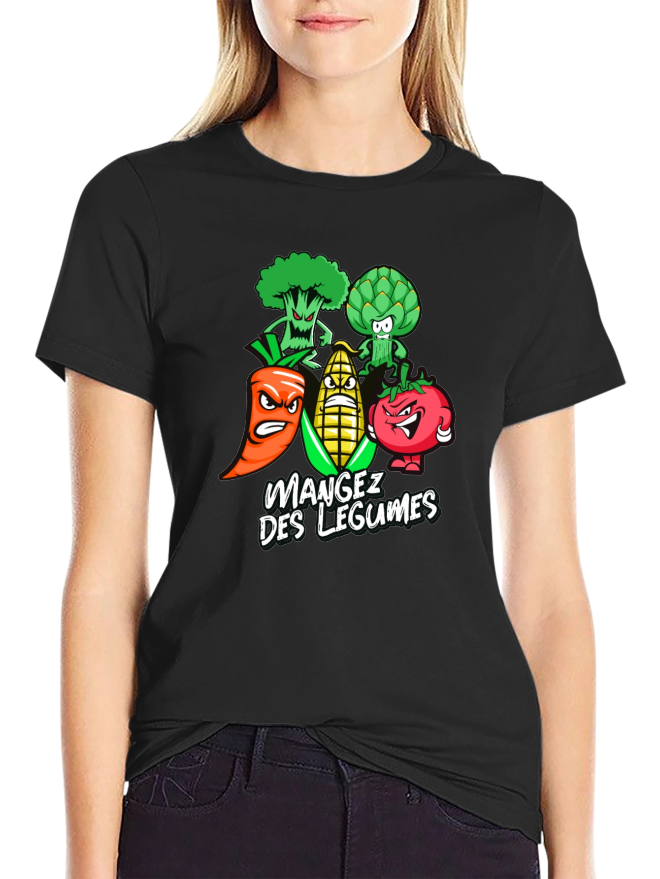 Eat Your Vegetables T-Shirt - Funny Cartoon Veggies Tee