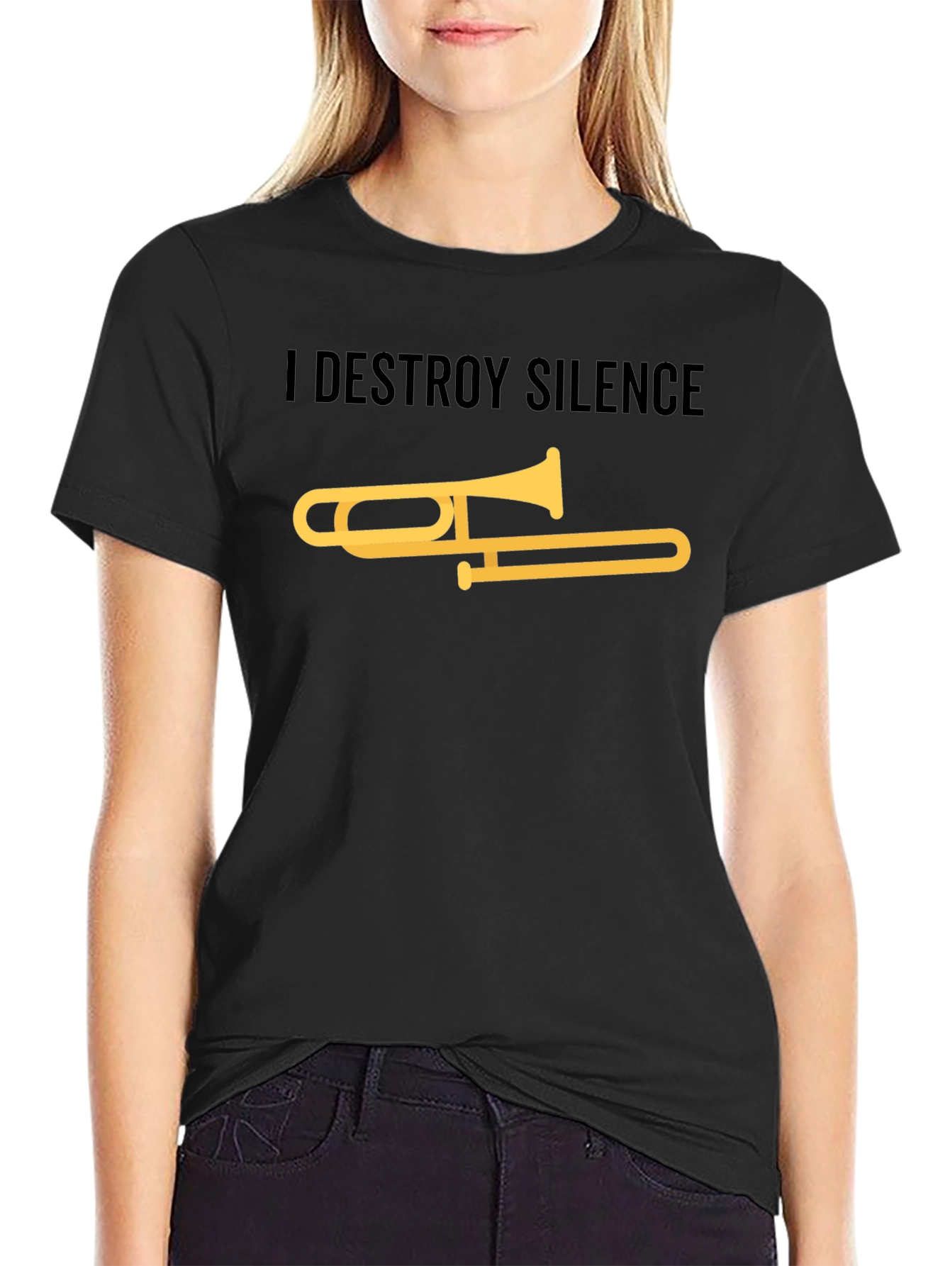 I Destroy Silence Trombone T-Shirt - Musician Tee