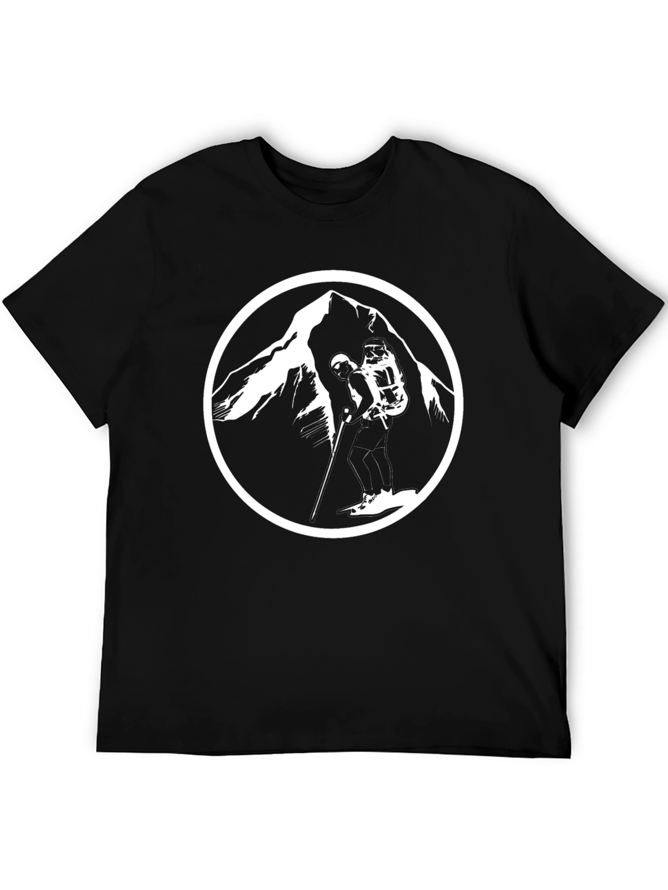 Mountain Hiker Graphic Tee - Black Crew Neck