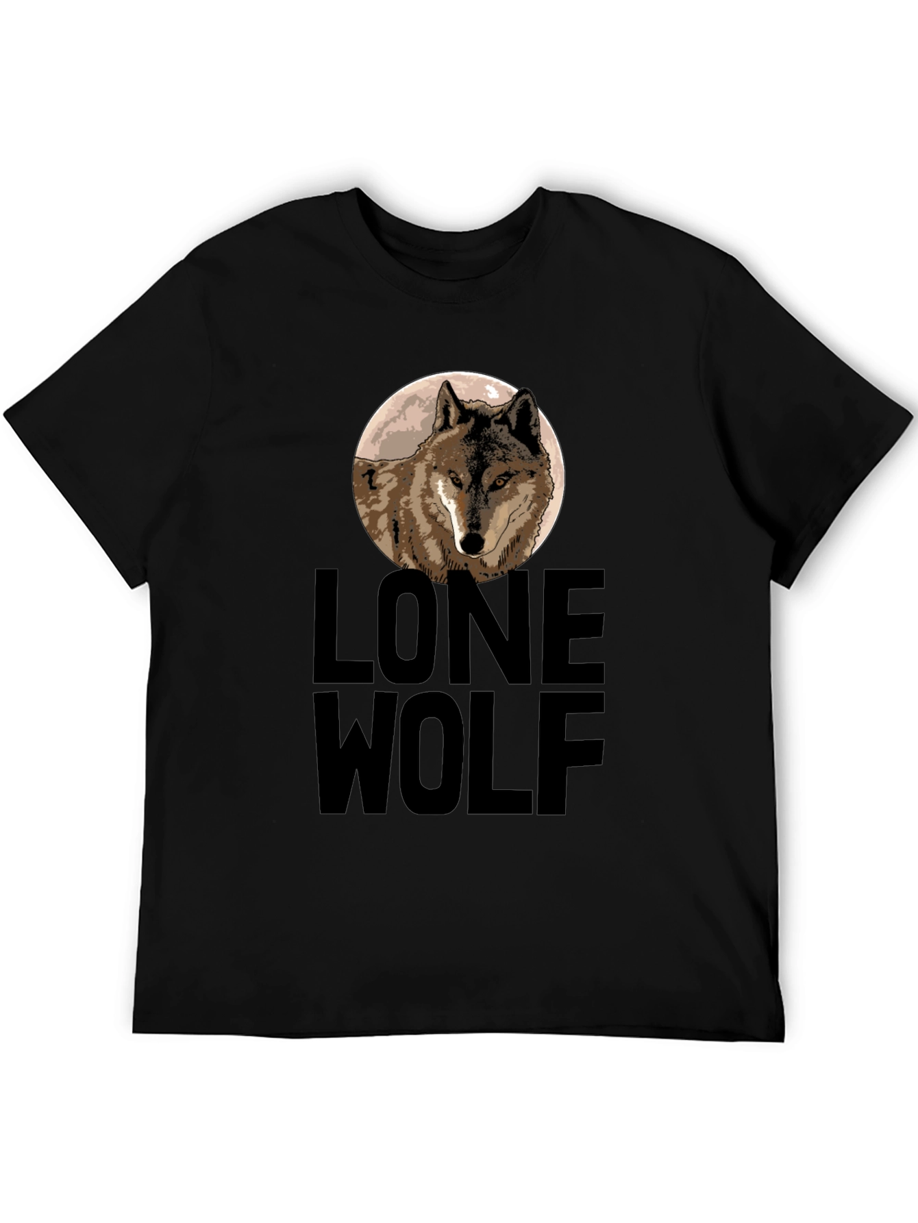 Lone Wolf Graphic Tee - Black Cotton T-Shirt