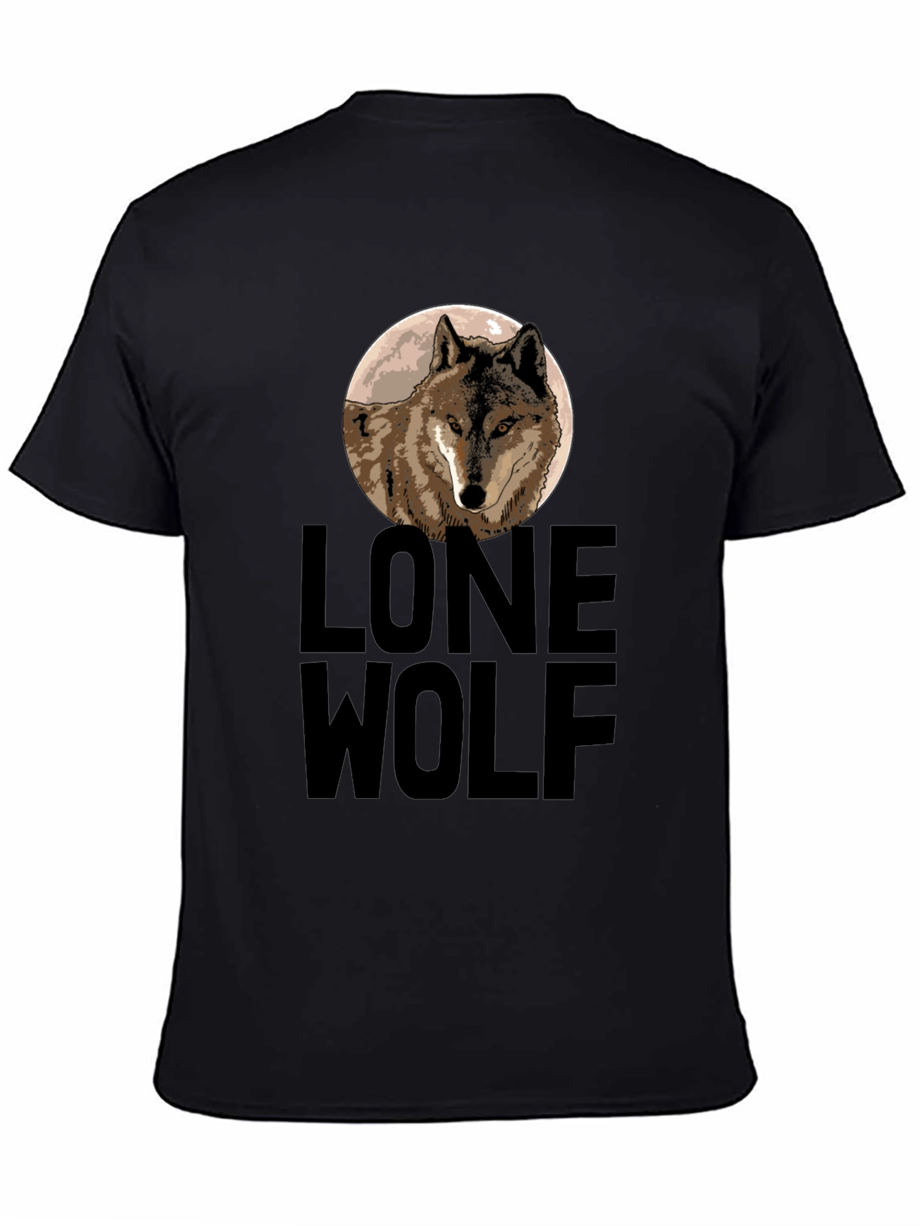 Lone Wolf Graphic Tee - Black Cotton T-Shirt