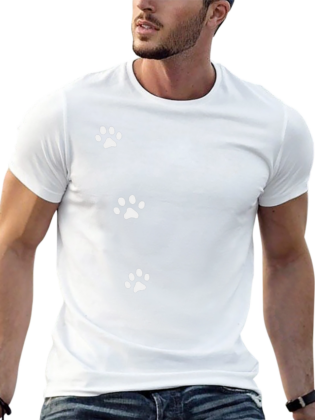 Paw Print T-Shirt - Casual Cotton Tee