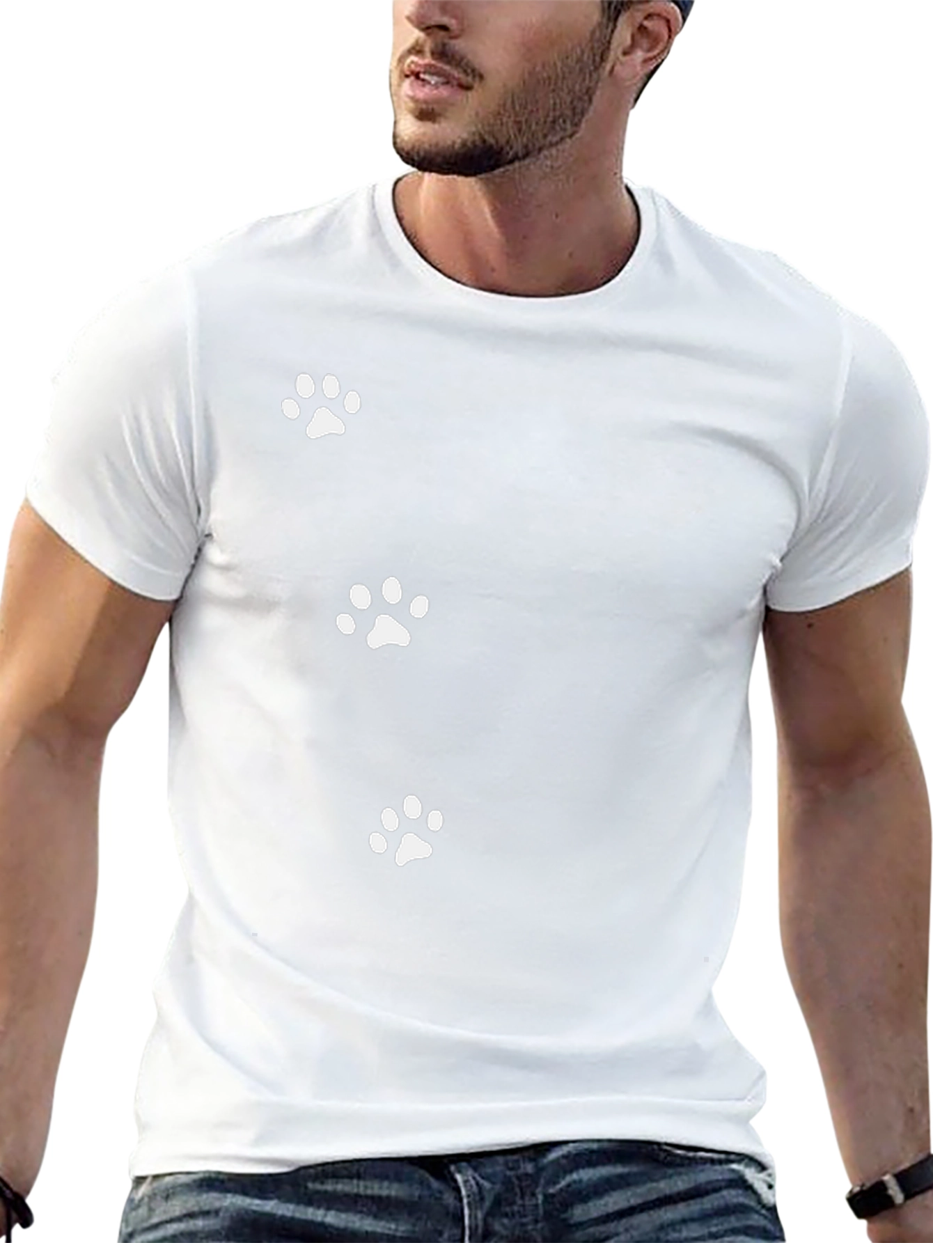 Paw Print T-Shirt - Casual Cotton Tee