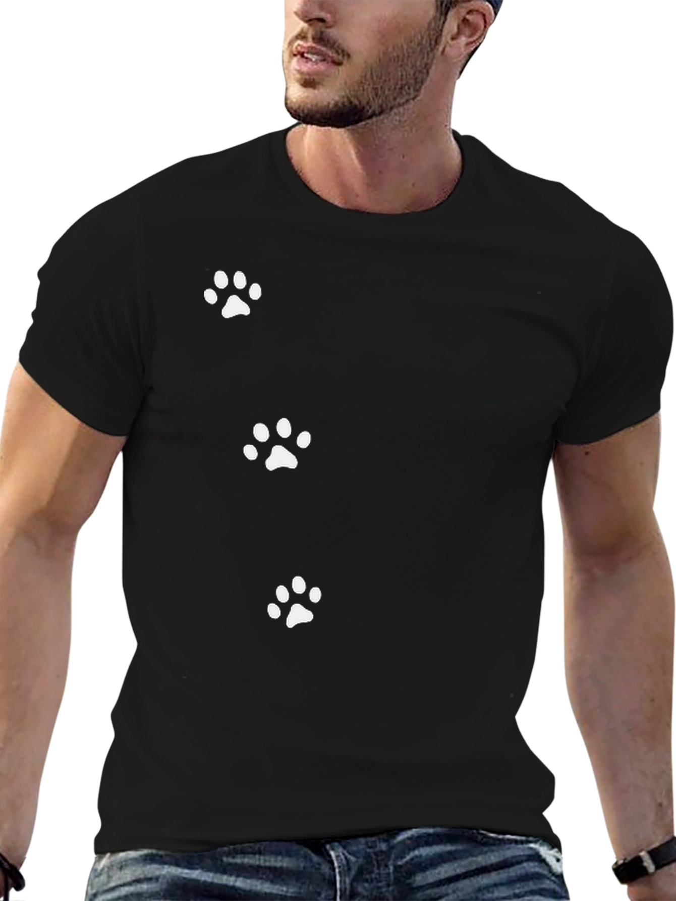 Paw Print T-Shirt - Casual Cotton Tee