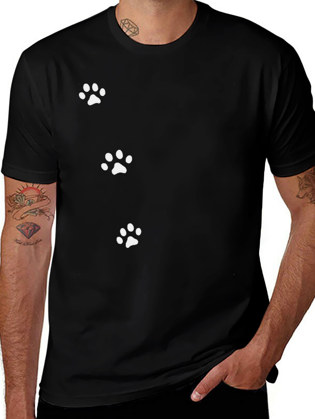 Paw Print T-Shirt - Casual Cotton Tee
