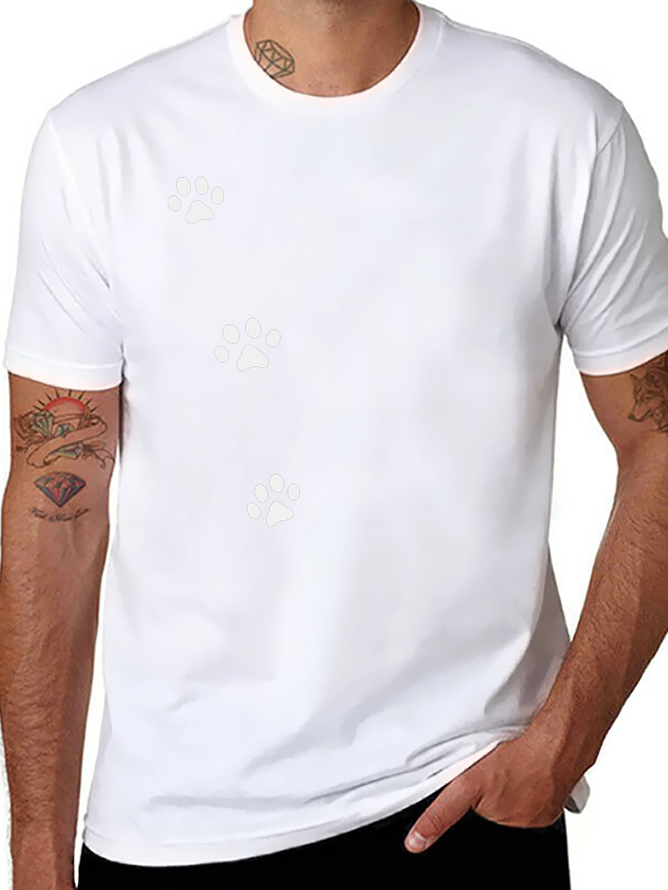 Paw Print T-Shirt - Casual Cotton Tee