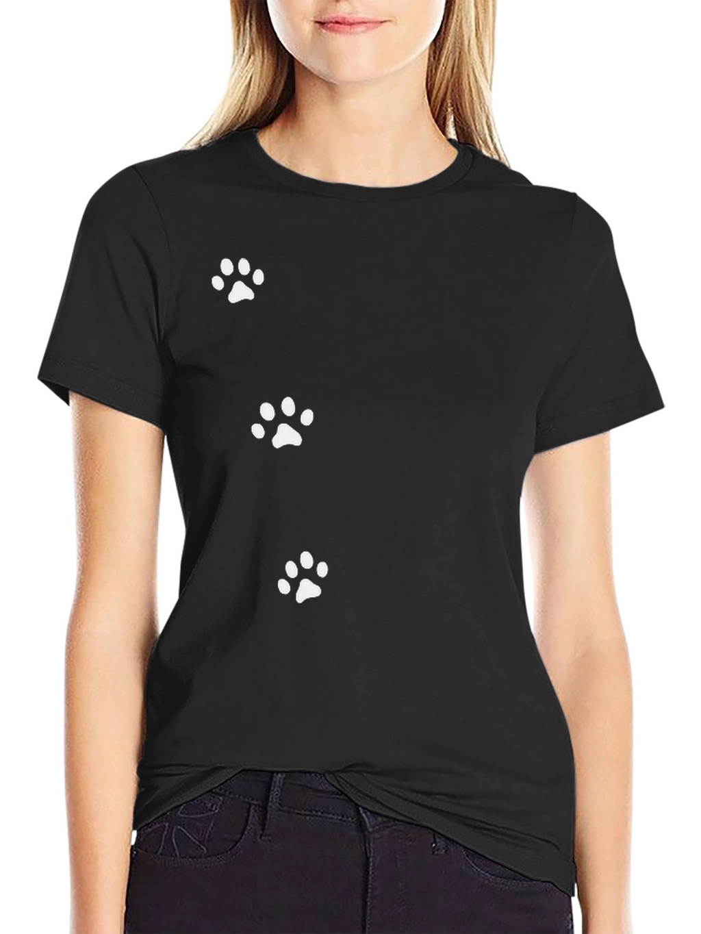 Paw Print T-Shirt - Casual Cotton Tee
