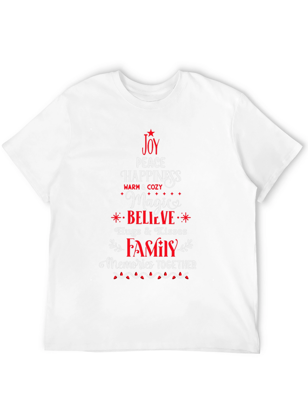 Joy Peace Happiness T-Shirt Festive Holiday Tee