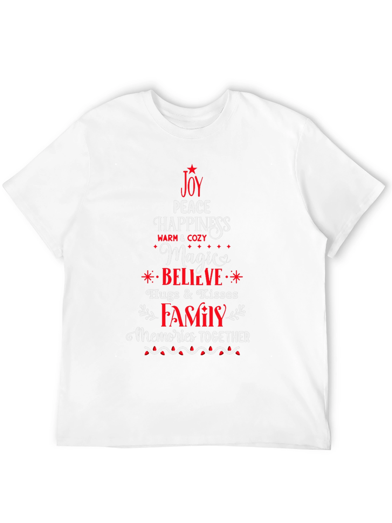 Joy Peace Happiness T-Shirt Festive Holiday Tee