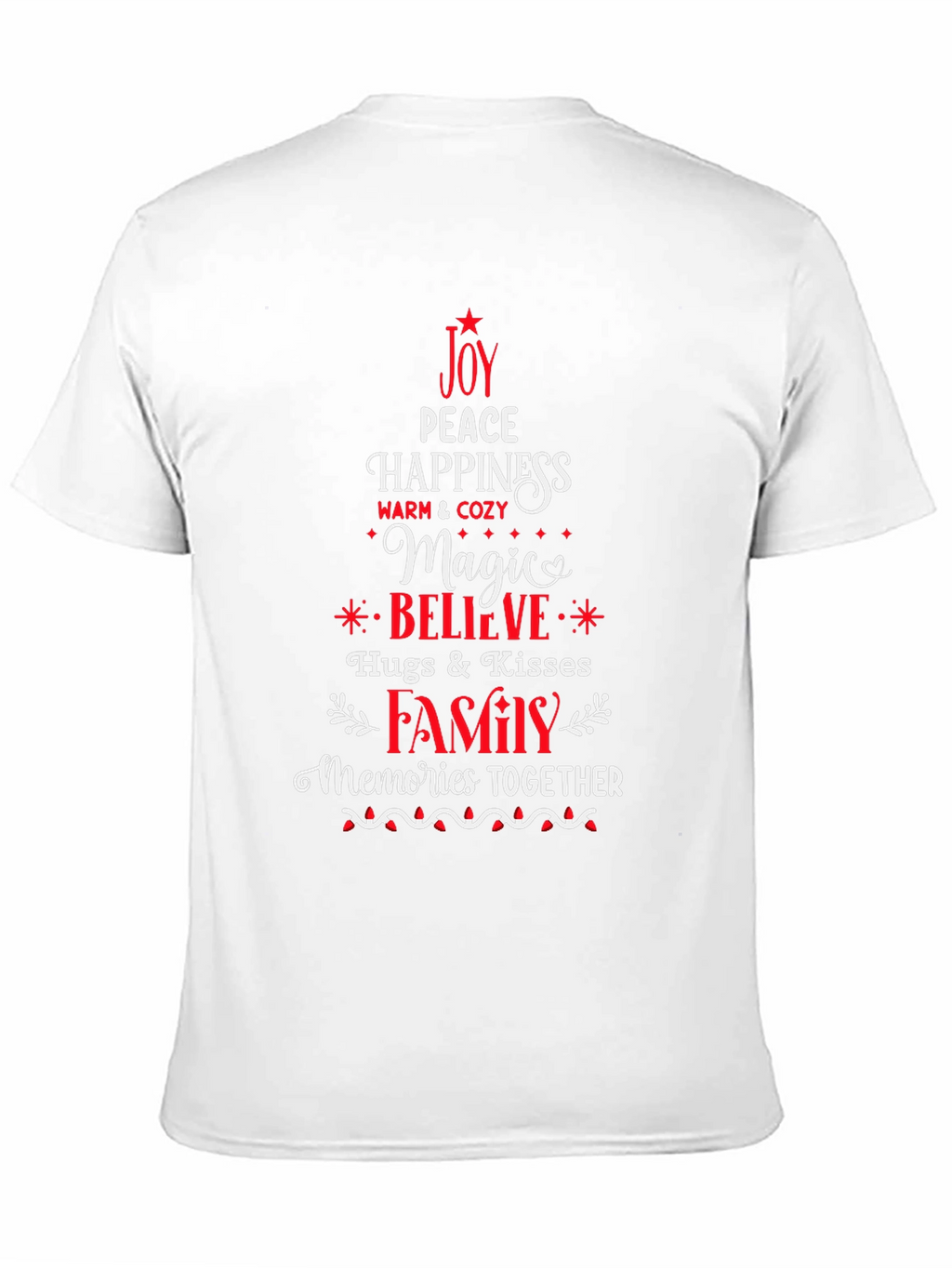 Joy Peace Happiness T-Shirt Festive Holiday Tee