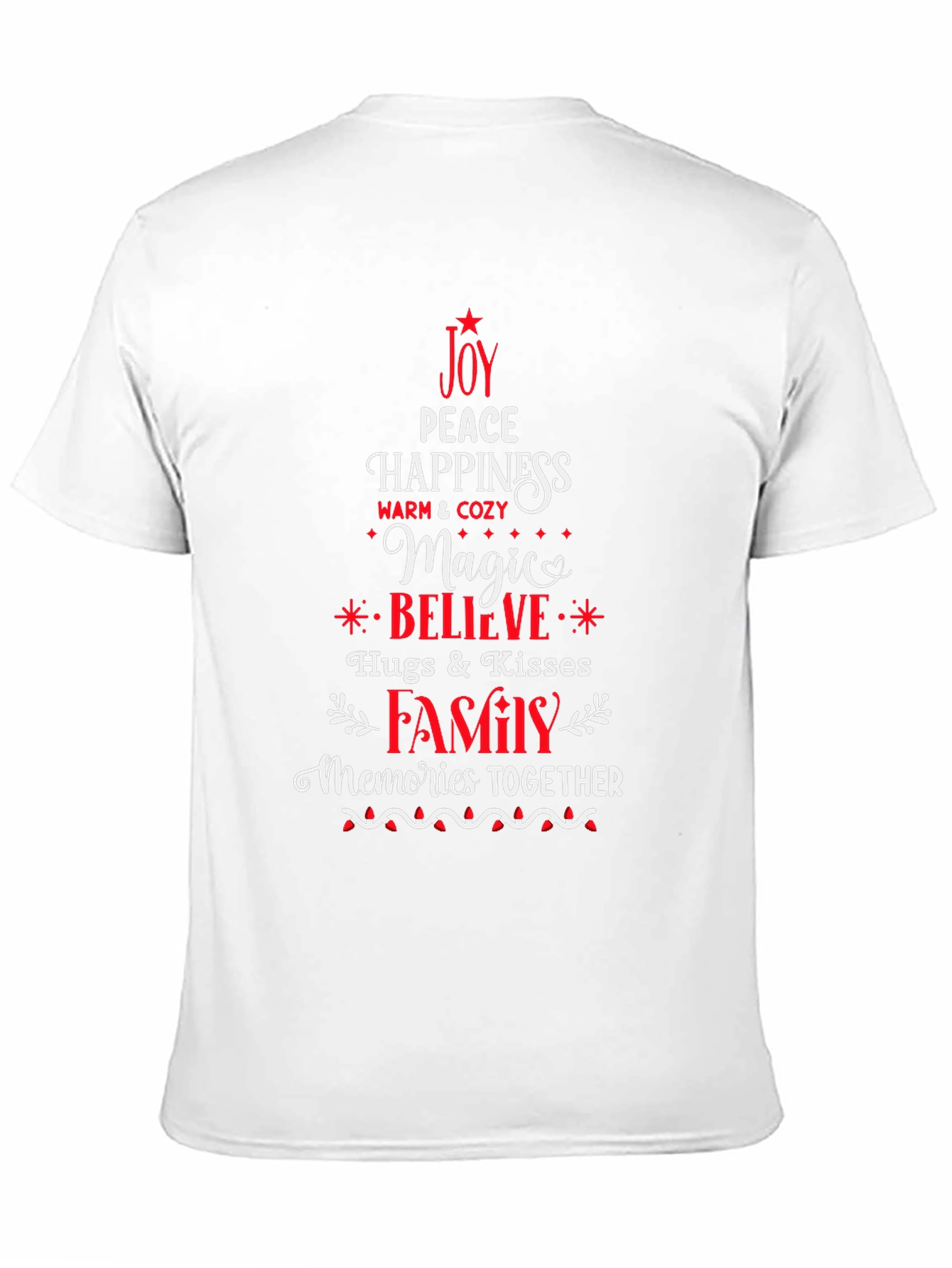 Joy Peace Happiness T-Shirt Festive Holiday Tee