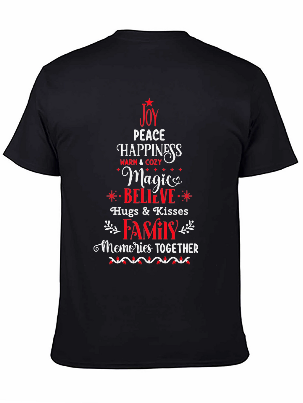 Joy Peace Happiness T-Shirt Festive Holiday Tee