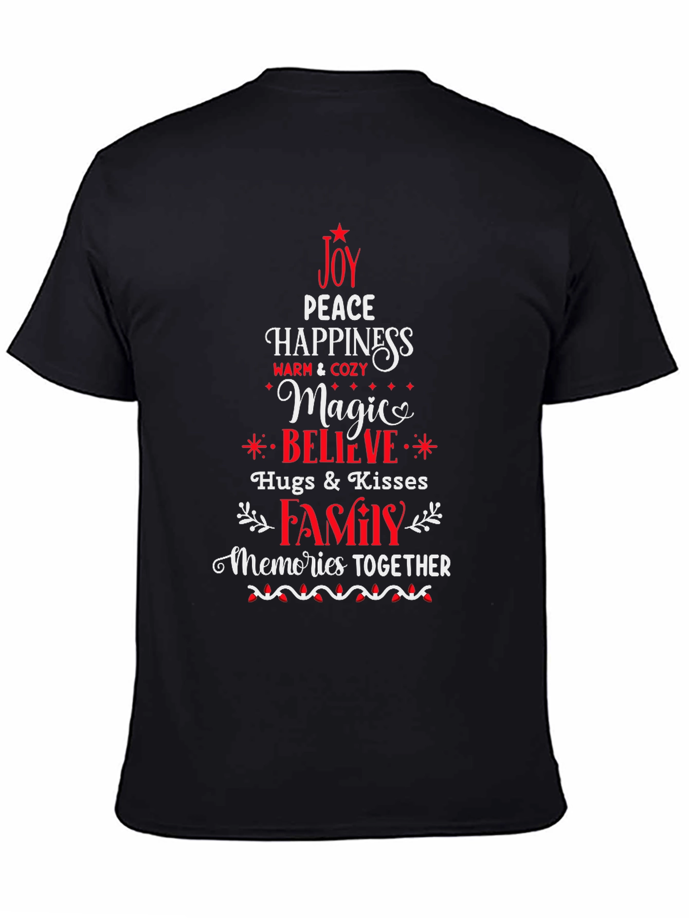 Joy Peace Happiness T-Shirt Festive Holiday Tee