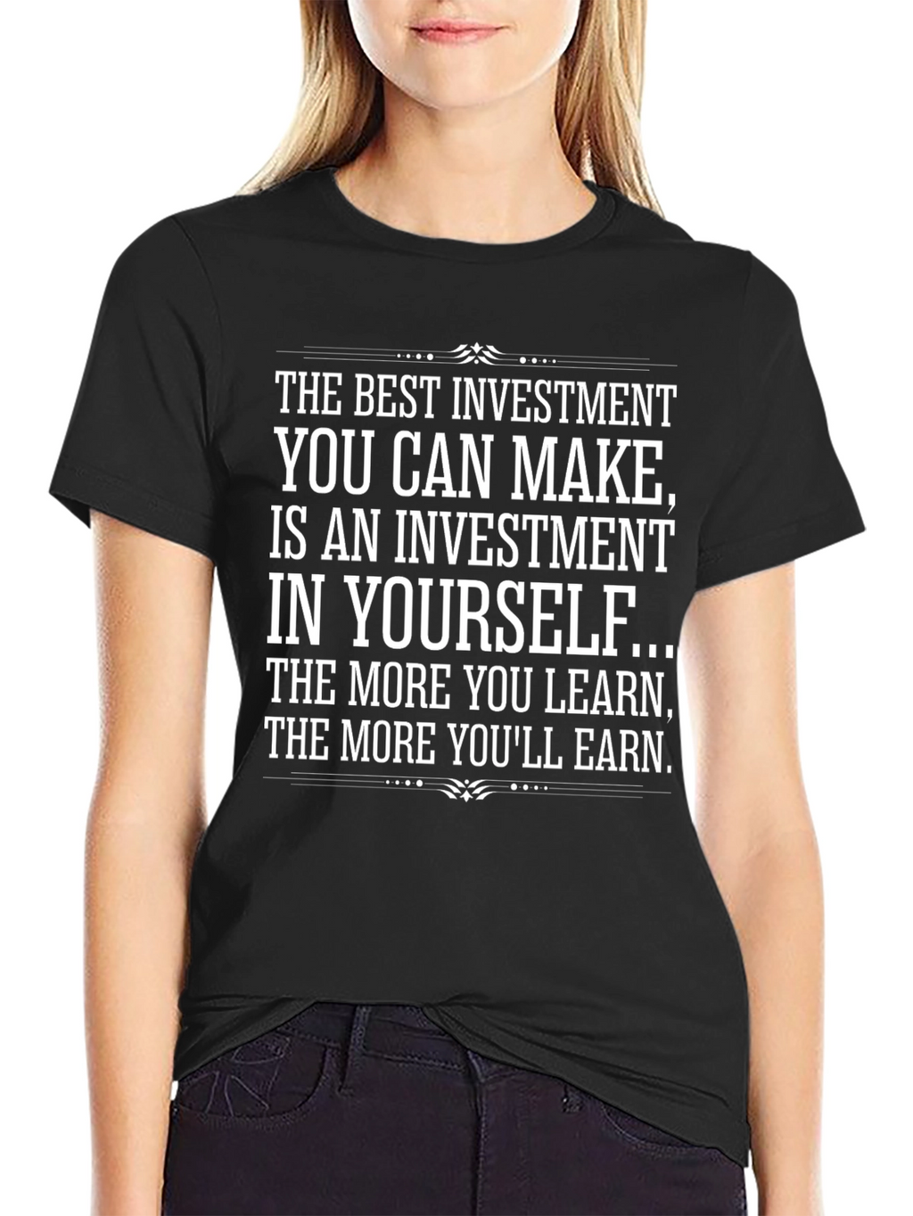 Motivational Investment In Yourself Black T-Shirt
