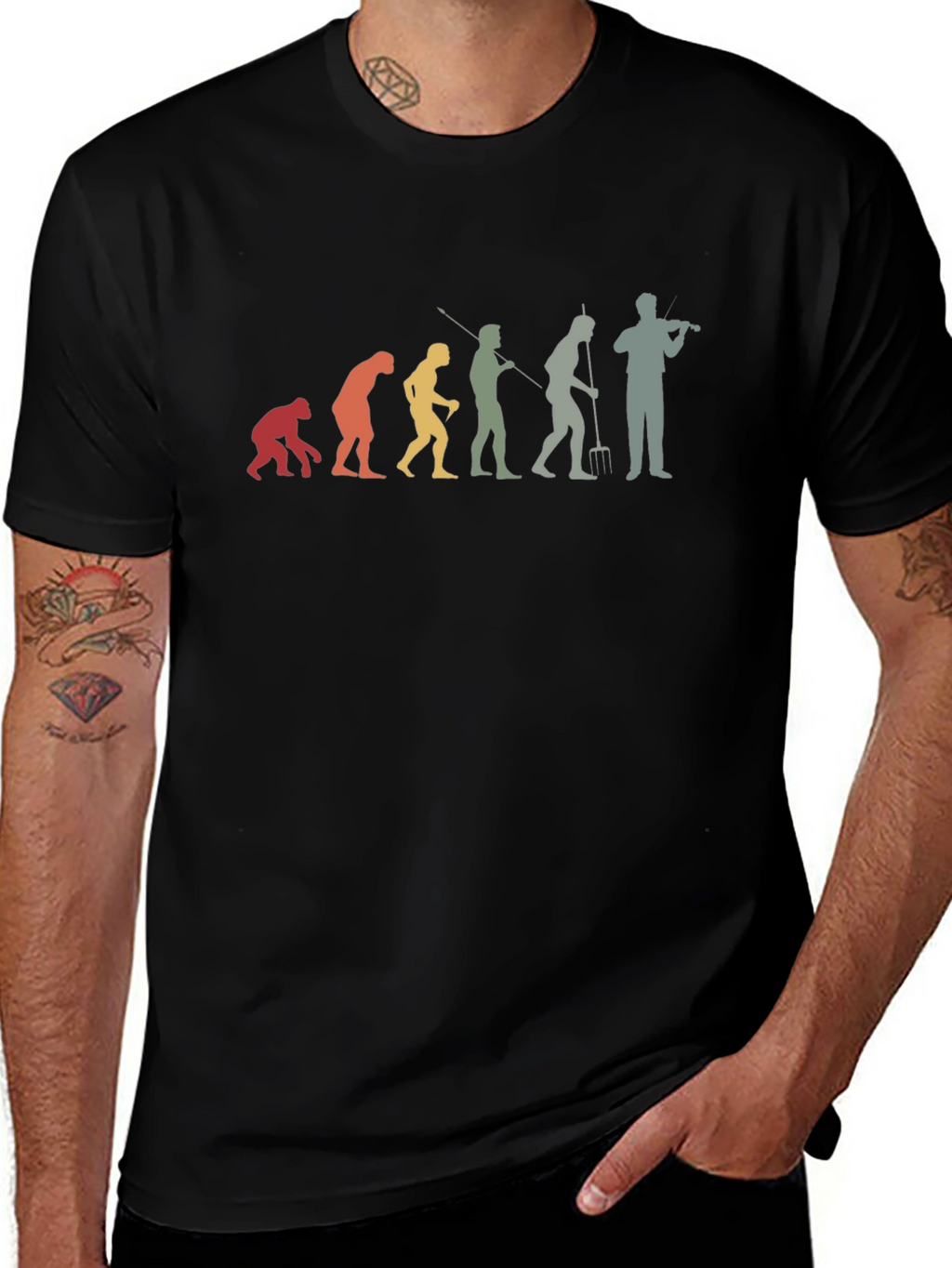 Evolution of Fiddler Funny Music T-Shirt
