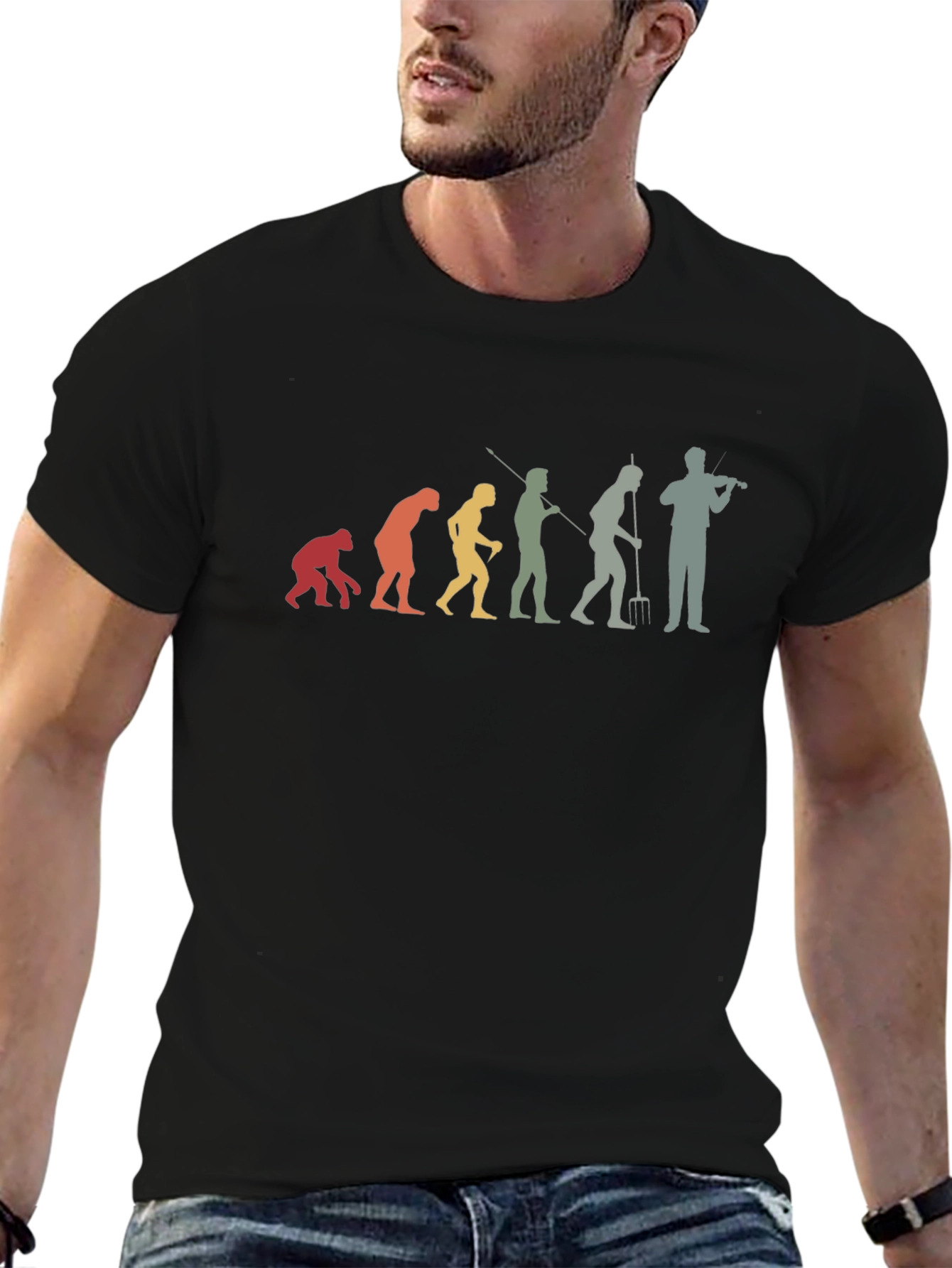 Evolution of Fiddler Funny Music T-Shirt