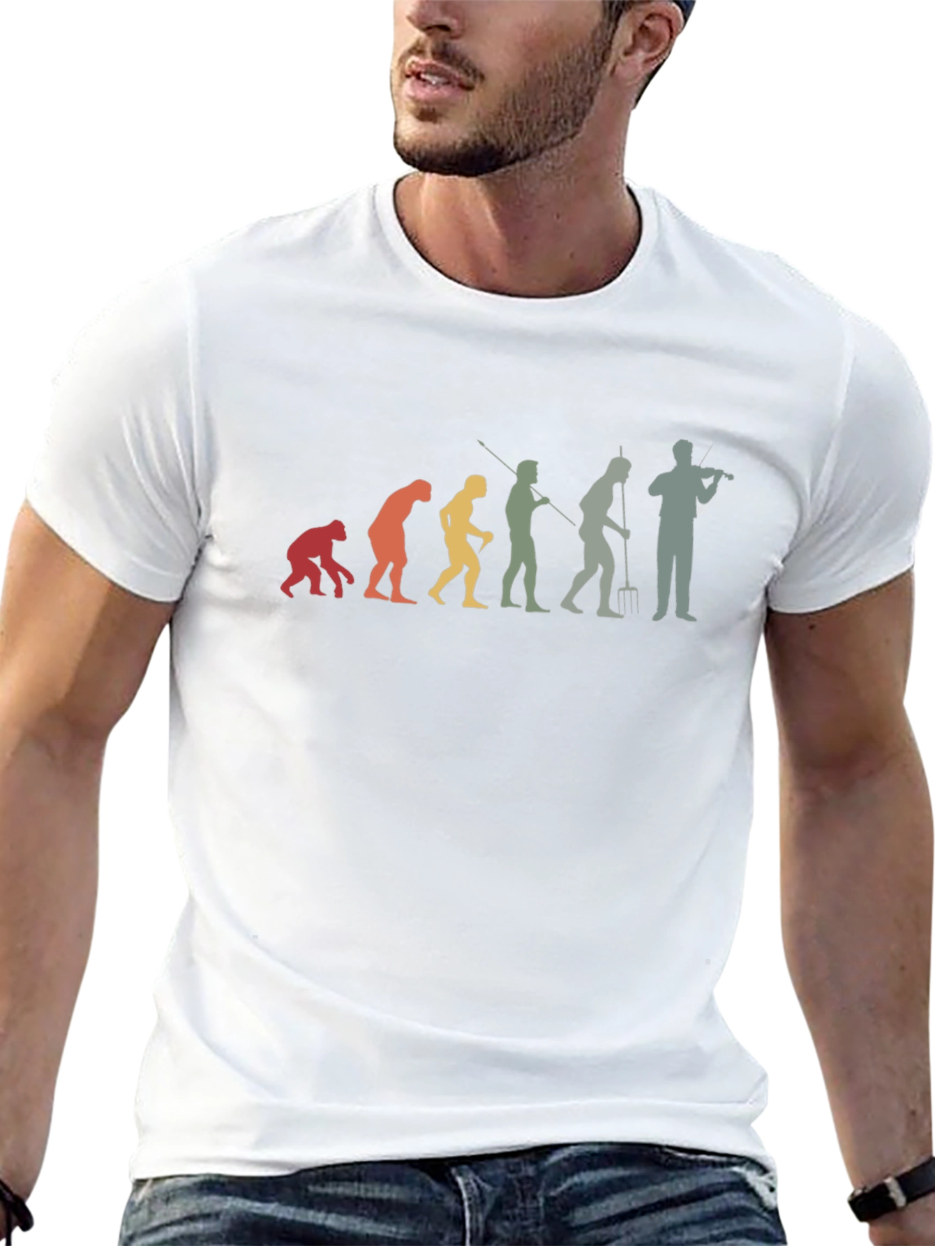 Evolution of Fiddler Funny Music T-Shirt